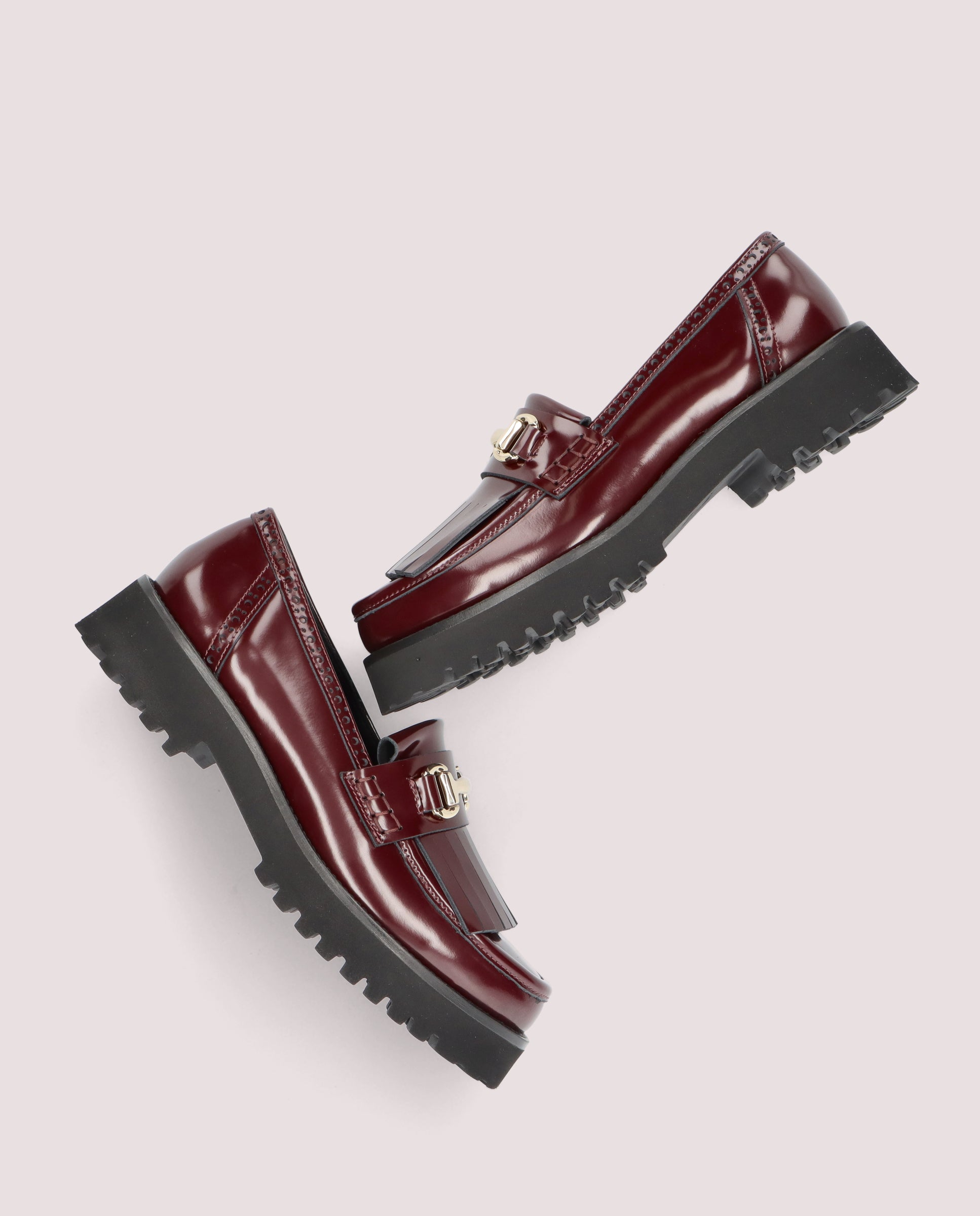 Loafers Ashley Rojos Piel