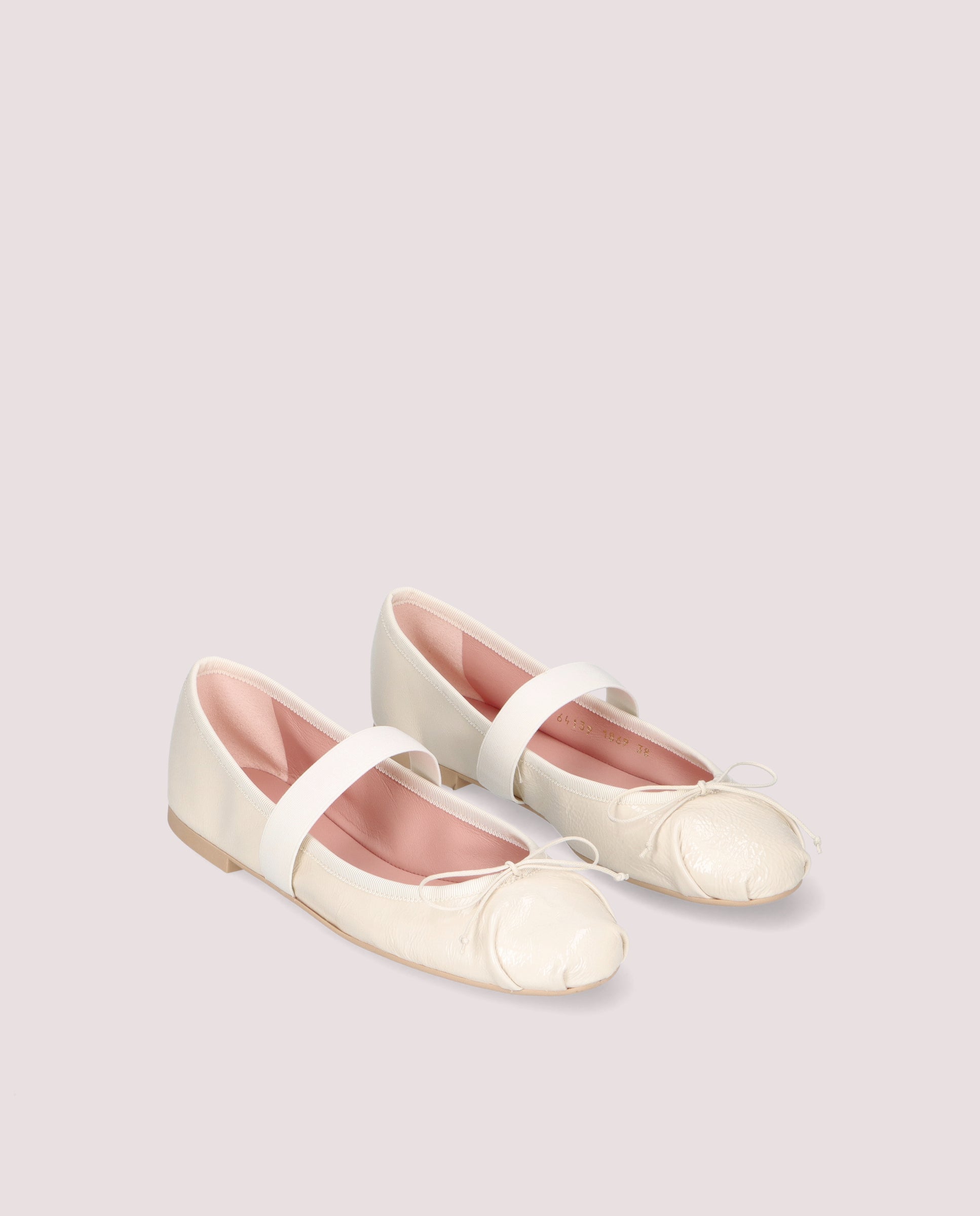 Image of Nicole Patent Leather Ballet Flats in White by PrettyBallerinas