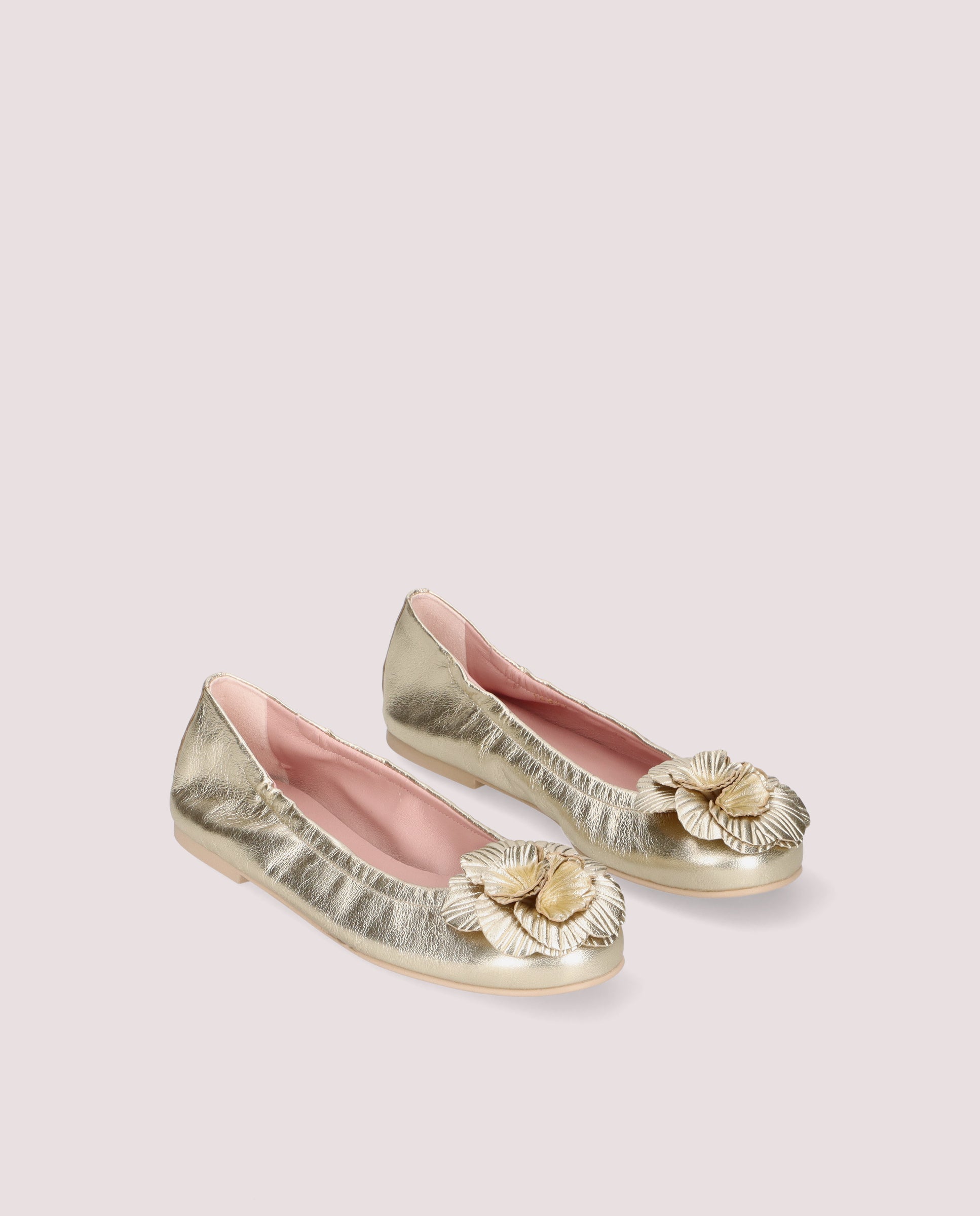 Image of Rosario Ballet Flats GOLDEN METALLIC LEATHERS by PrettyBallerinas