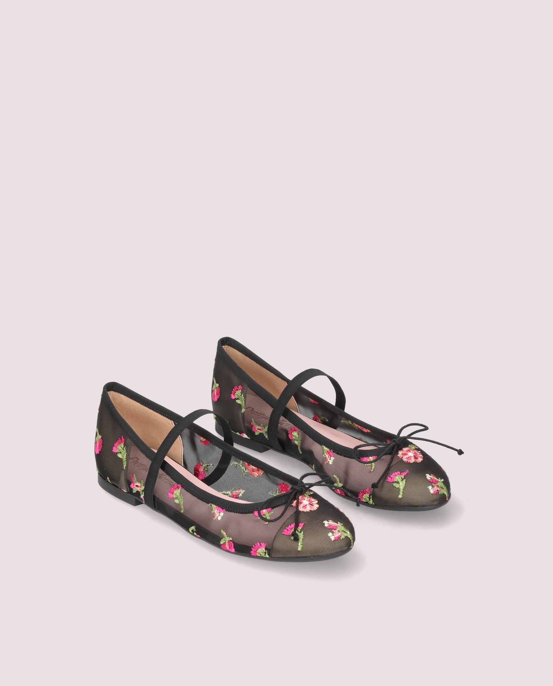 Nicole ballerina in black mesh with flowers