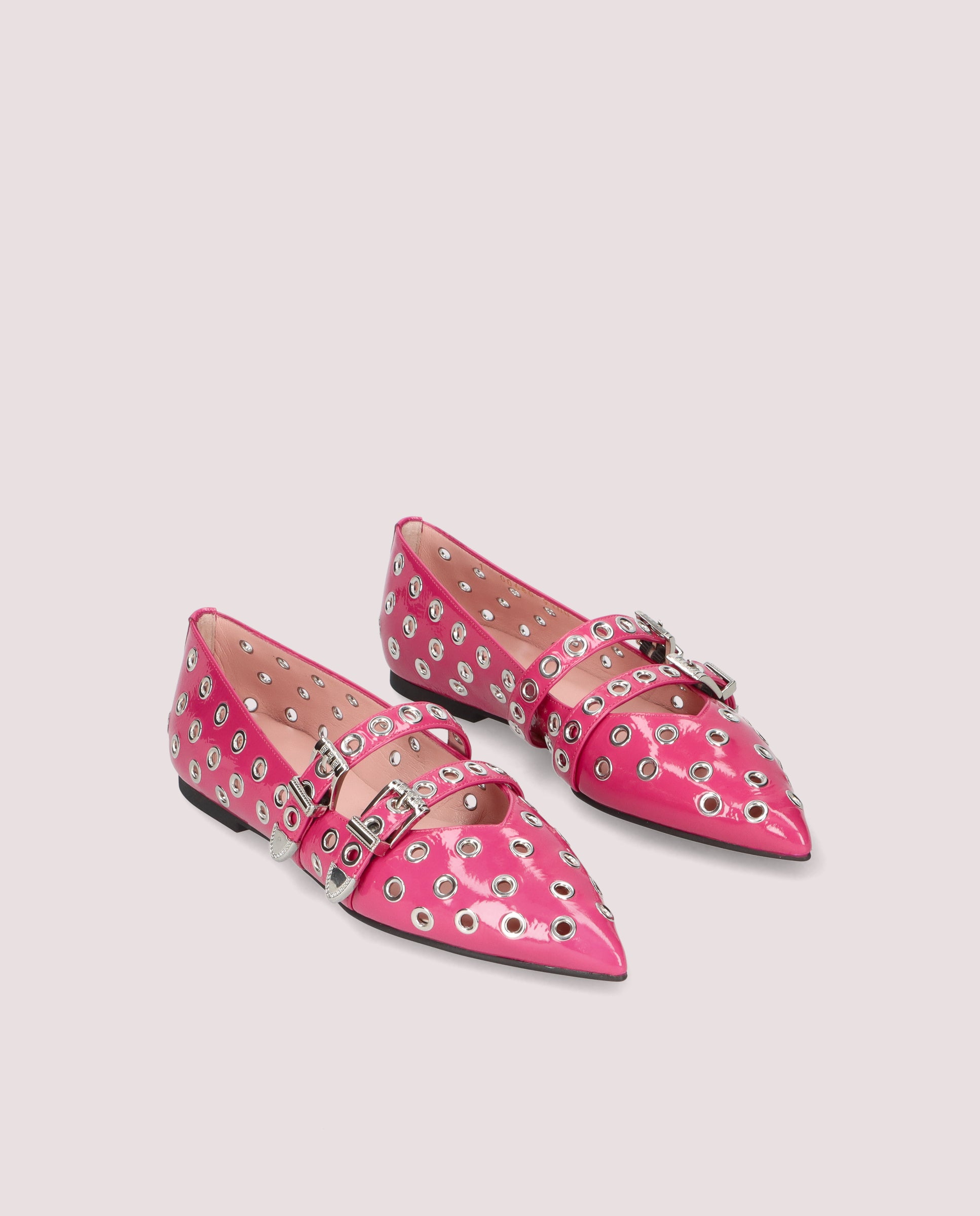 Image of Ella Patent Leather Ballet Flats in PINK by PrettyBallerinas