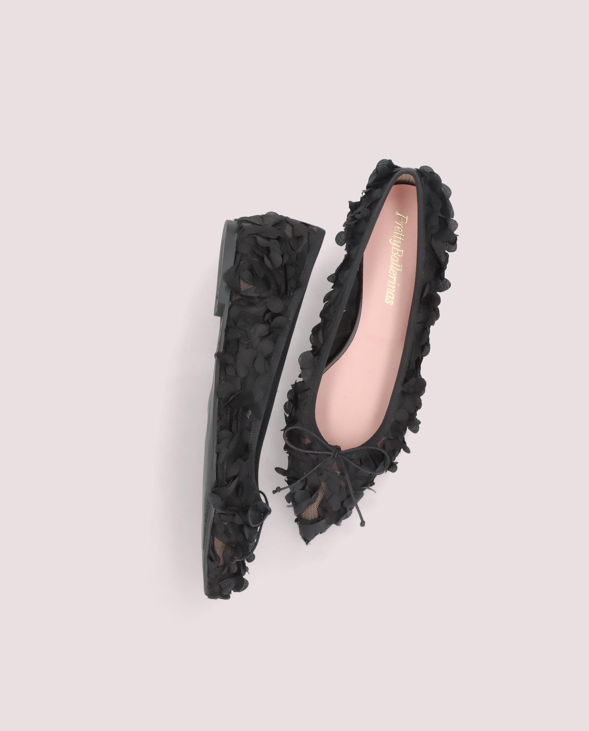 Ella ballerina in black textile