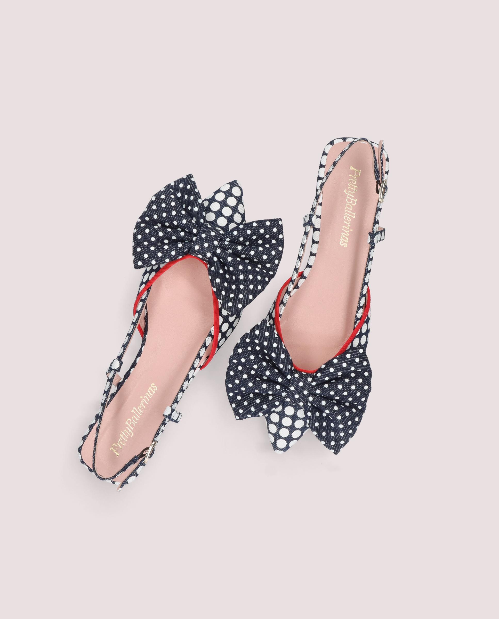 Ballerinas Yvette BLAU GEFLOCHTEN