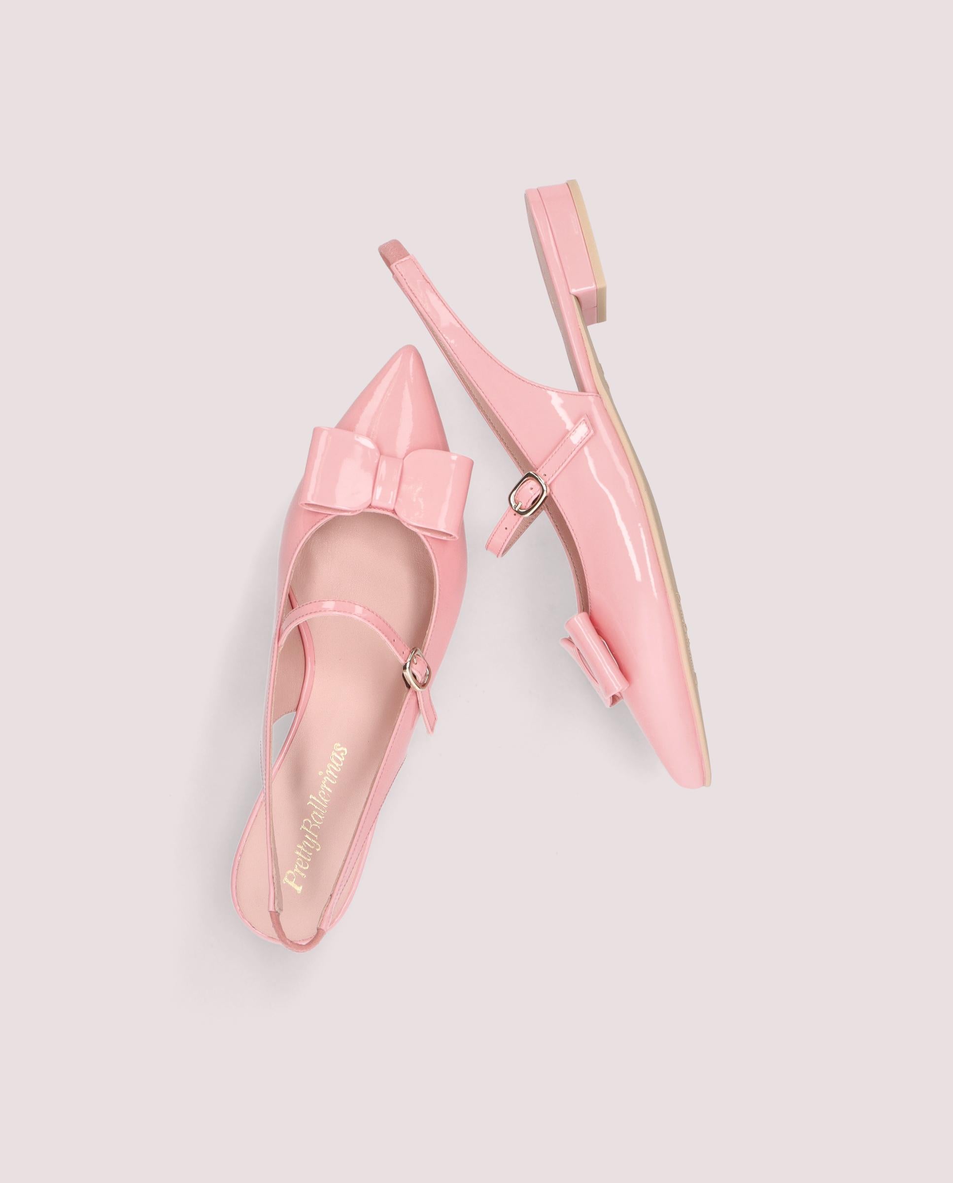 Clementine slingback ballerina in pink patent leather