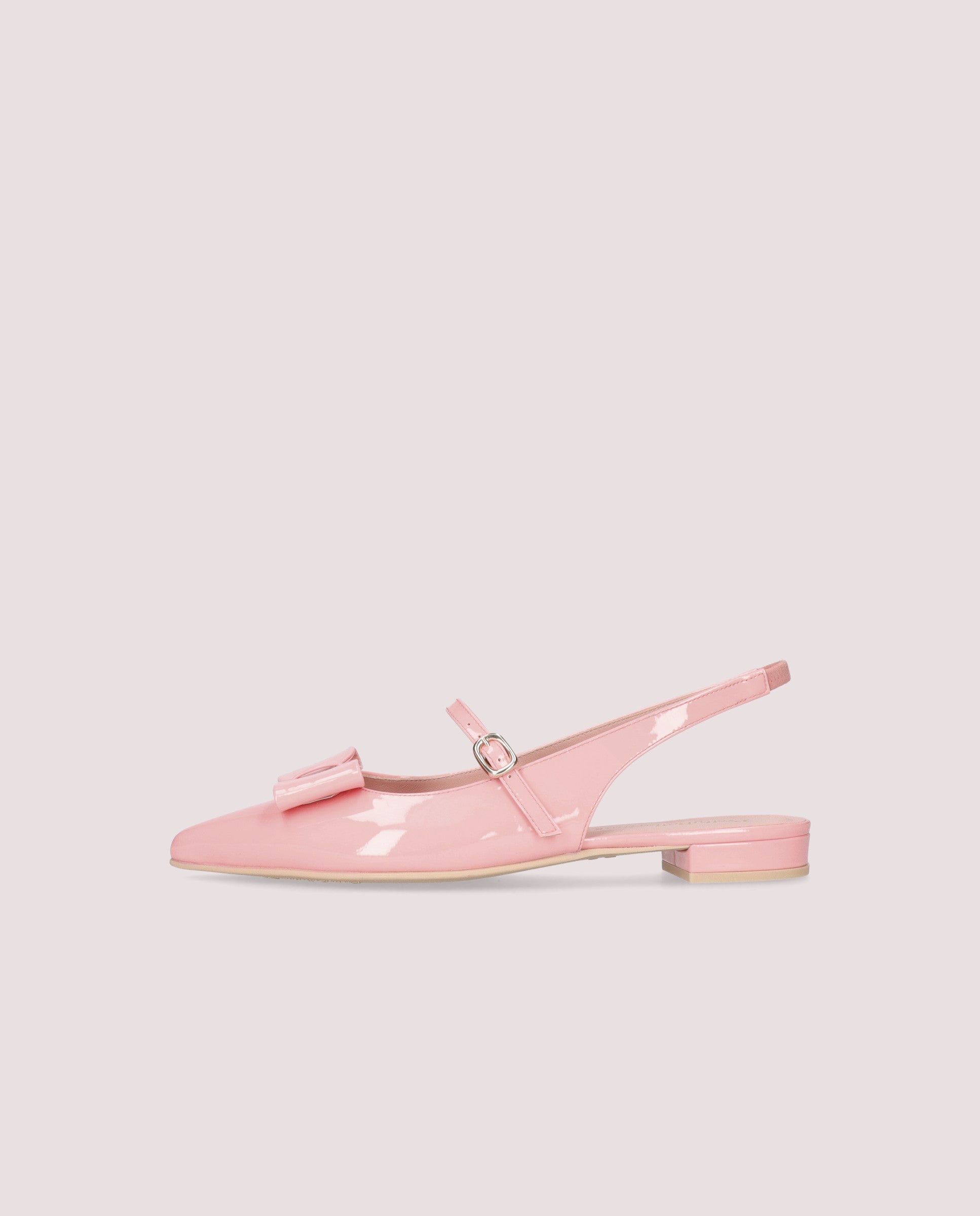 Clementine slingback ballerina in pink patent leather
