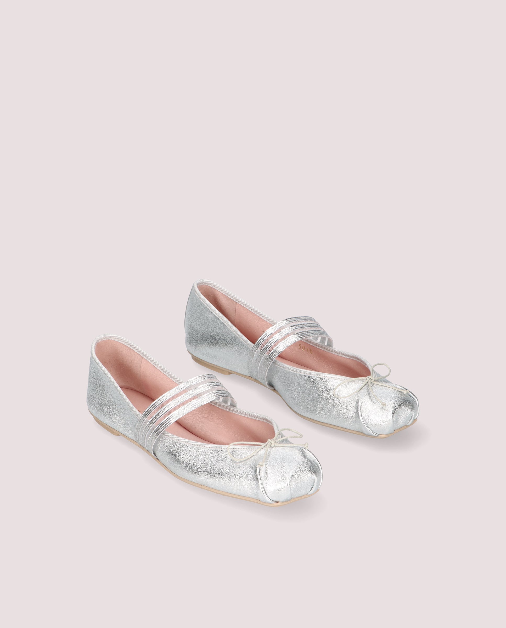 Image of Kristen Ballet Flats SILVER METALLIC LEATHERS by PrettyBallerinas