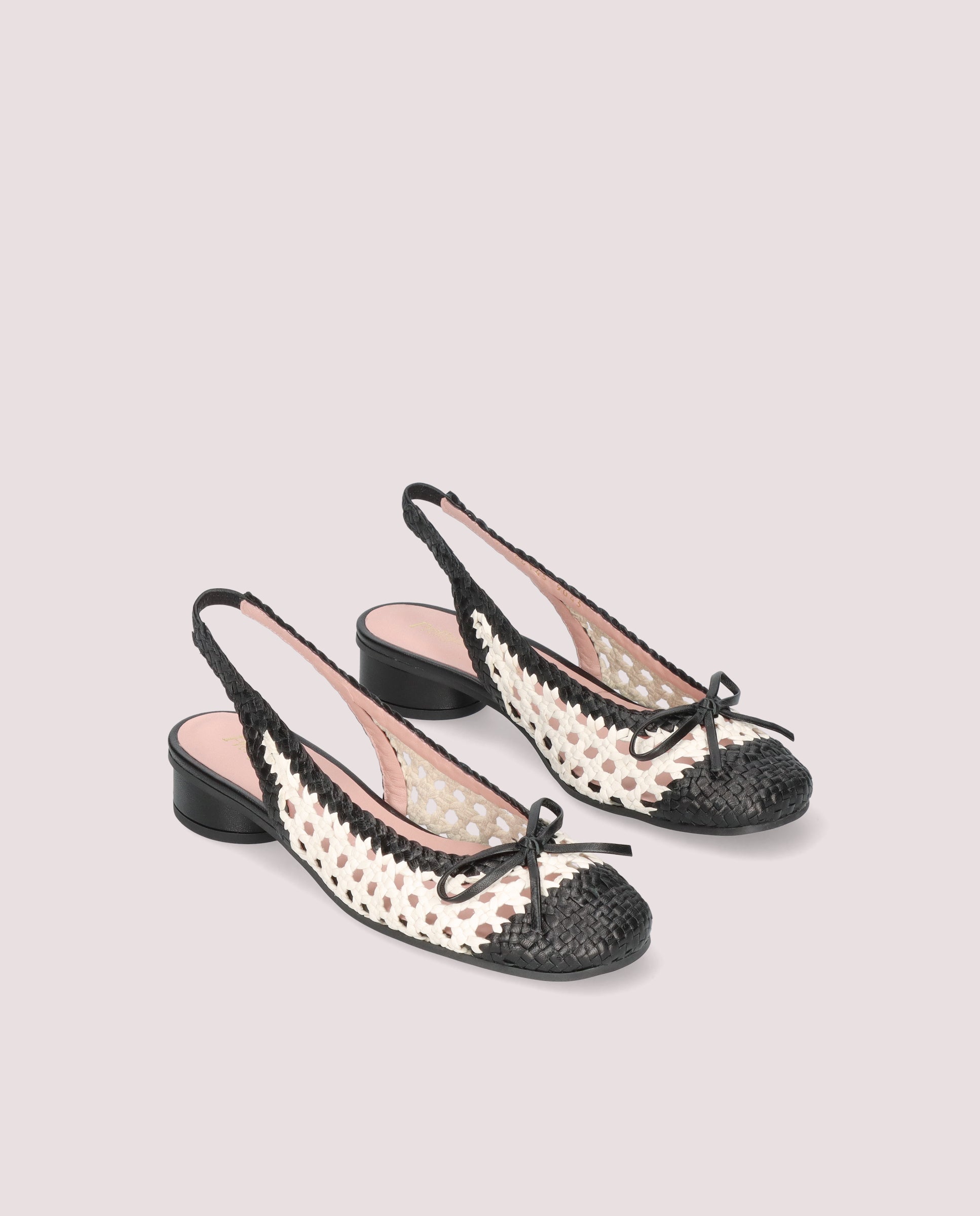 Image of Odette slingback ballerina in woven leather by PrettyBallerinas