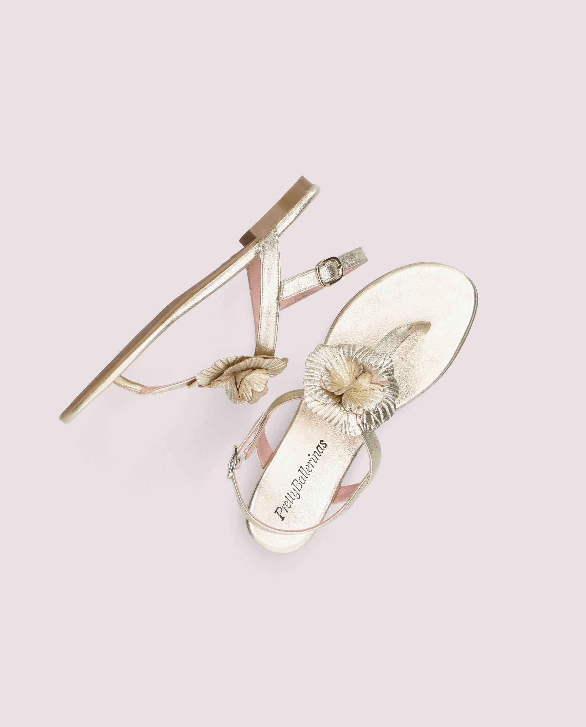 Sandalias Judy Dorados Pieles metalizadas