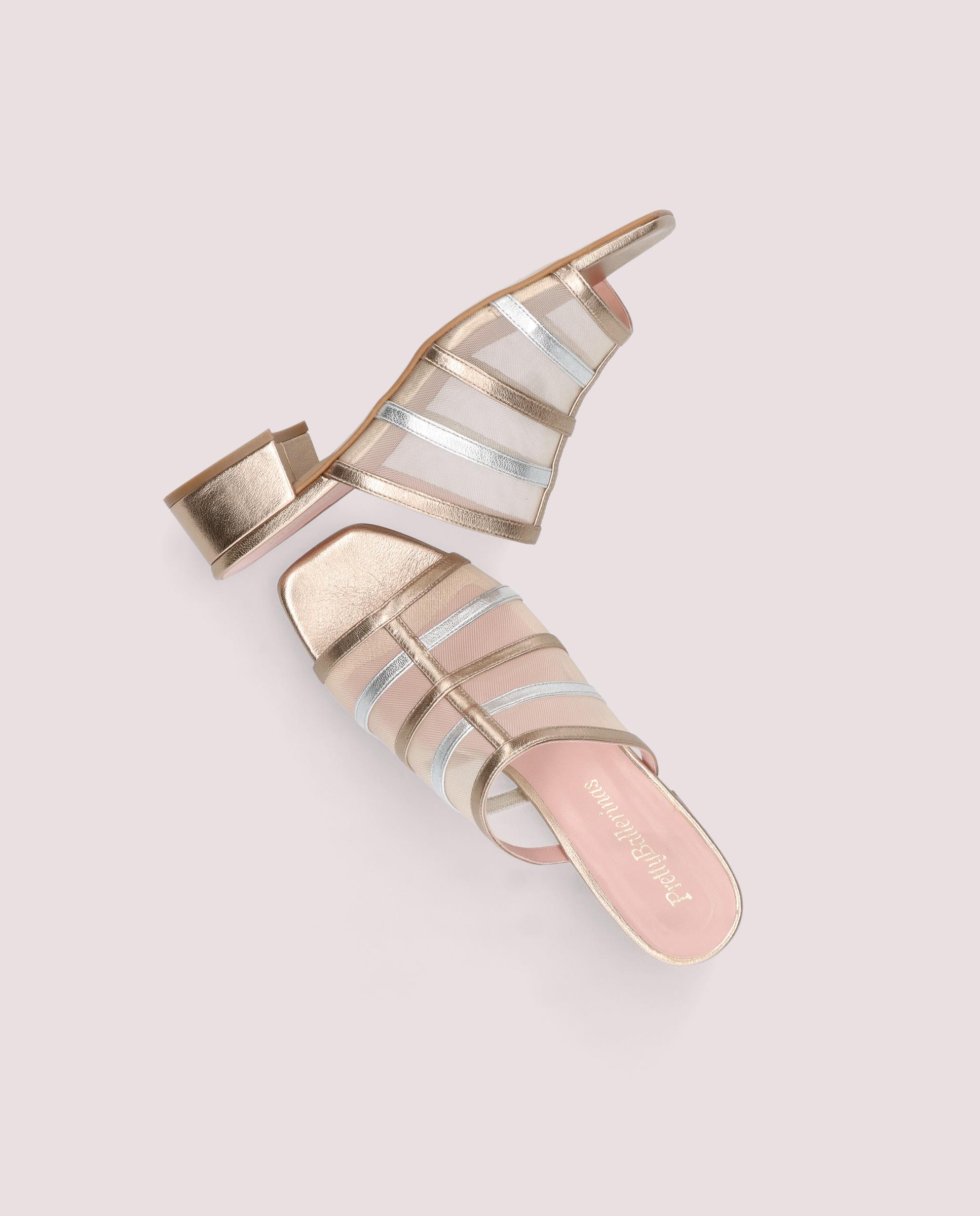 Sandalias Cannes Dorados Pieles metalizadas