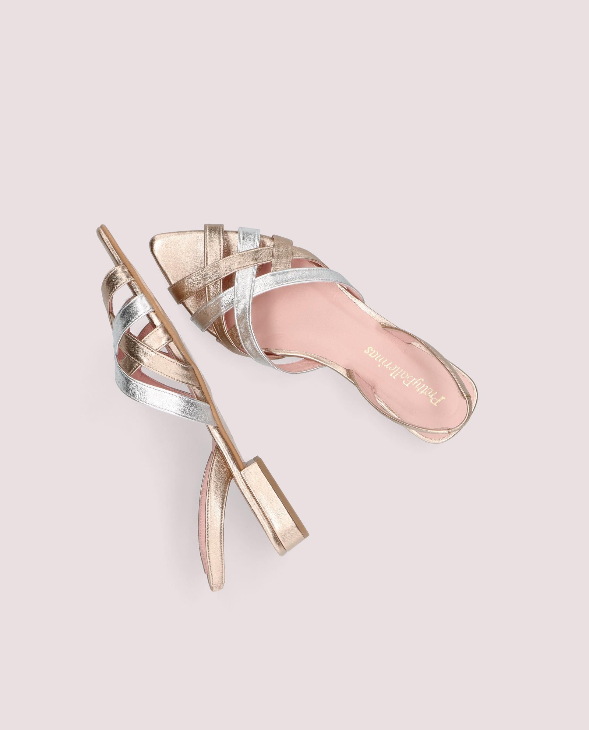 Sandalias Chiara Dorados Pieles metalizadas