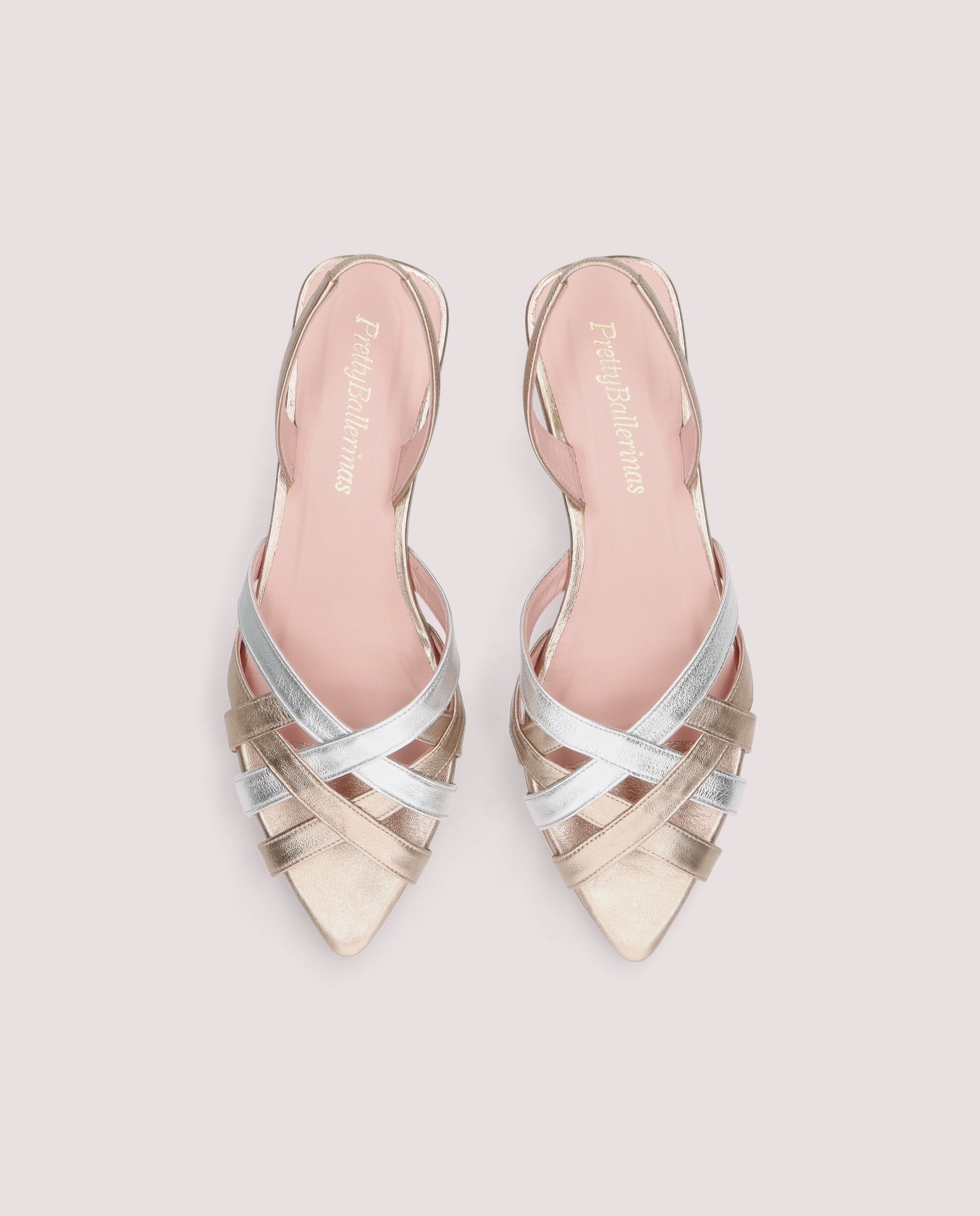 Vista alternativa de Sandalias Chiara Dorados Pieles metalizadas por PrettyBallerinas