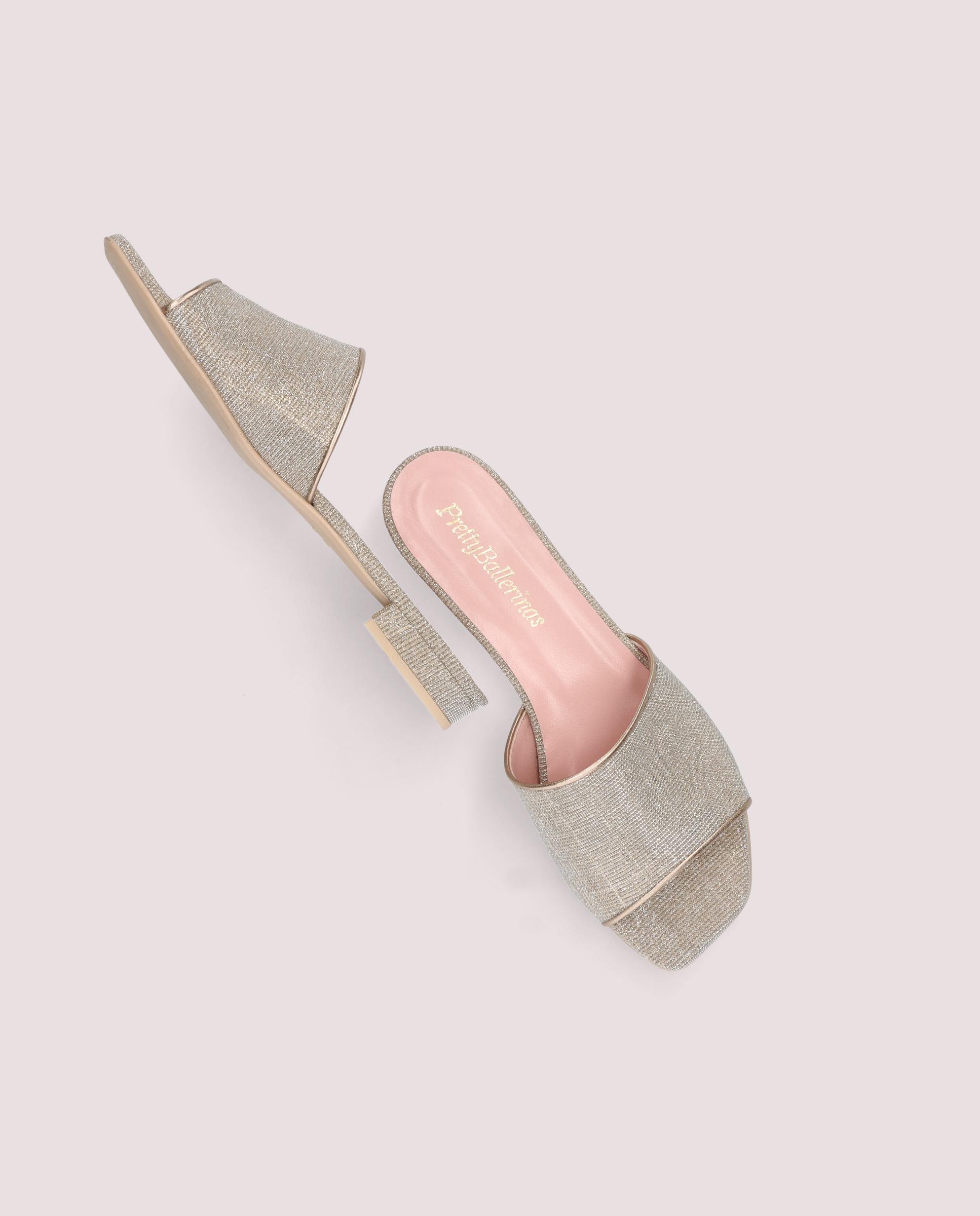 Sandalias Olivia Plateados Tejidos metalizados