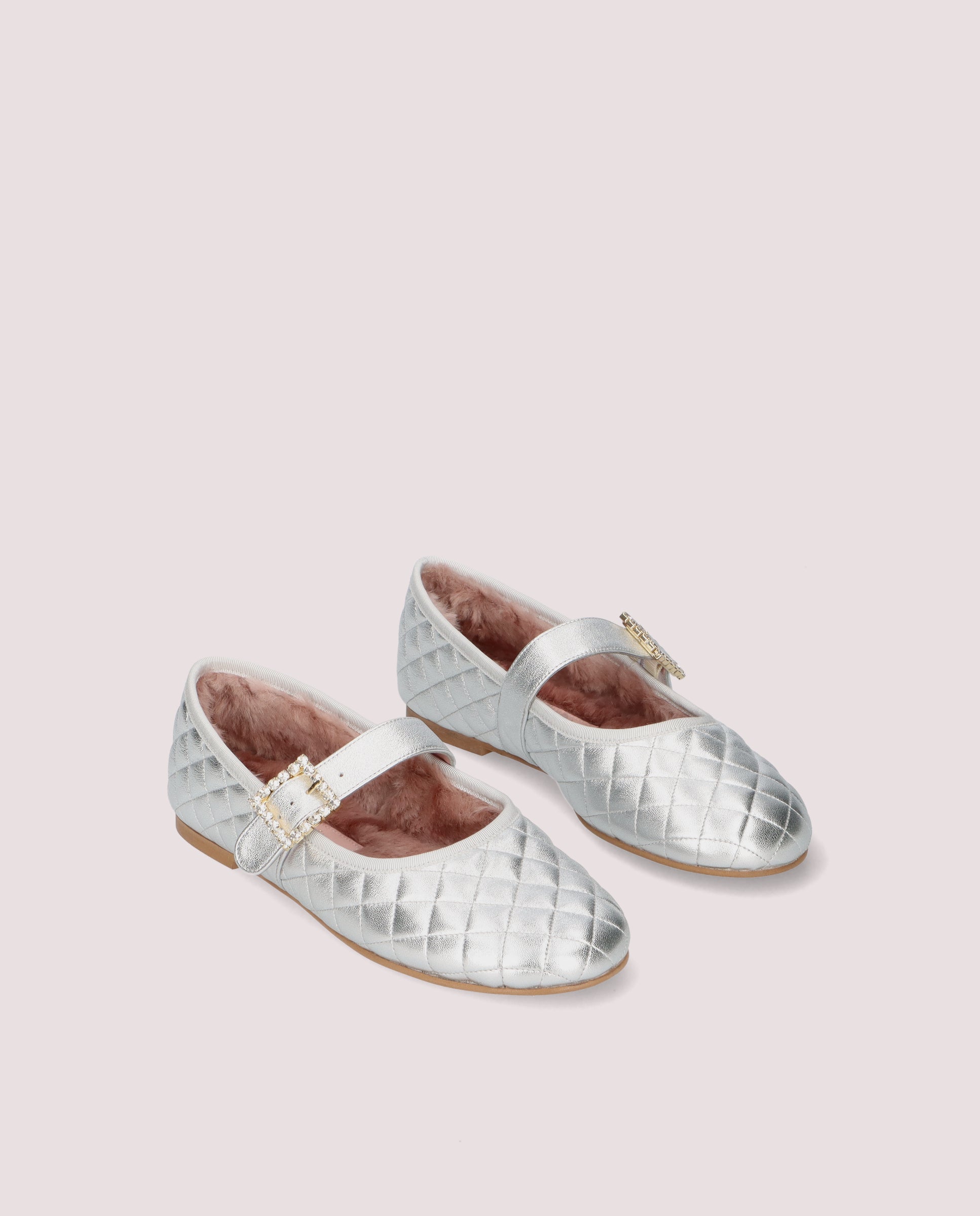 Image de Ballerines en cuir métallisé argent Georgia par PrettyBallerinas