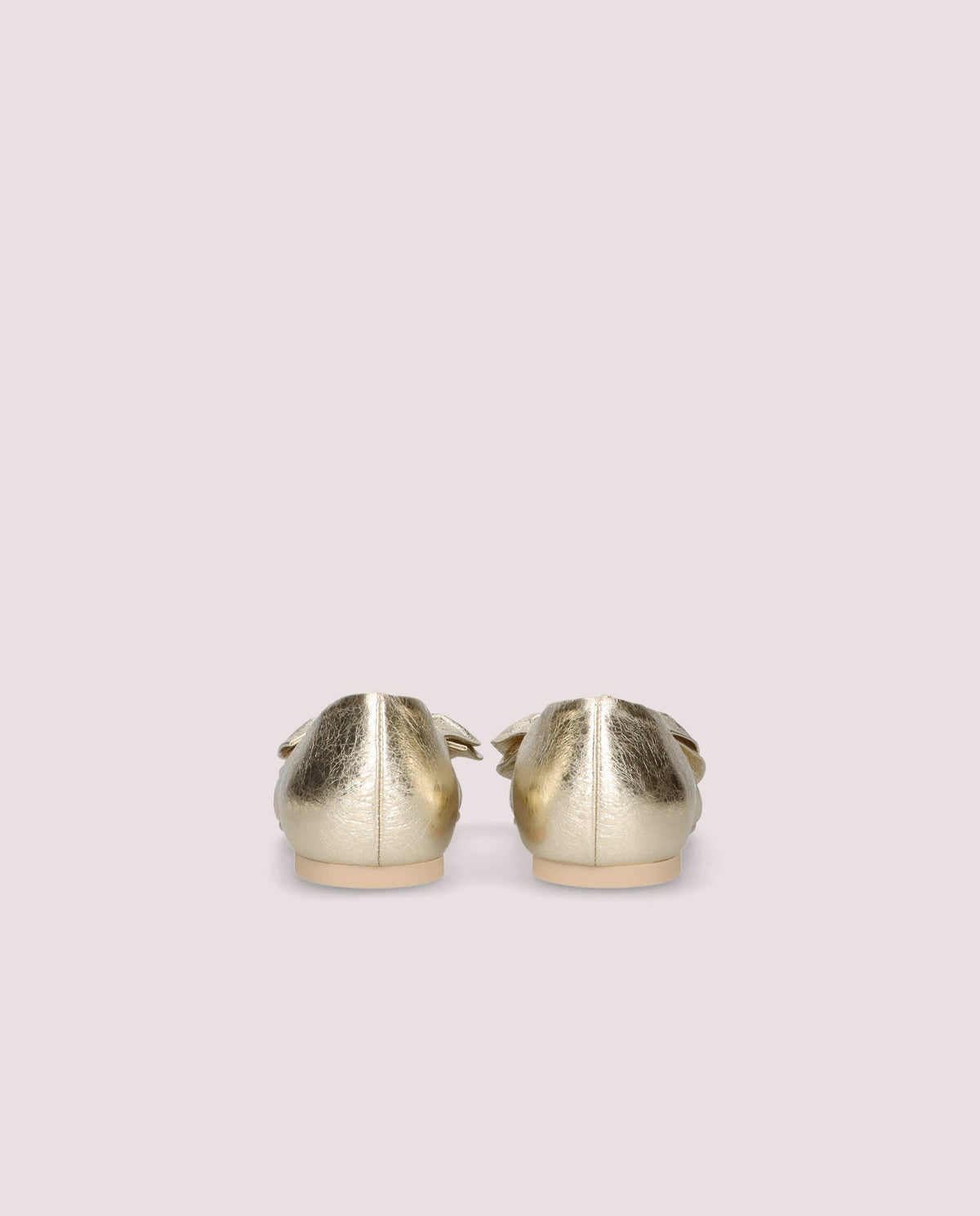 Ella ballerina in champagne gold leather