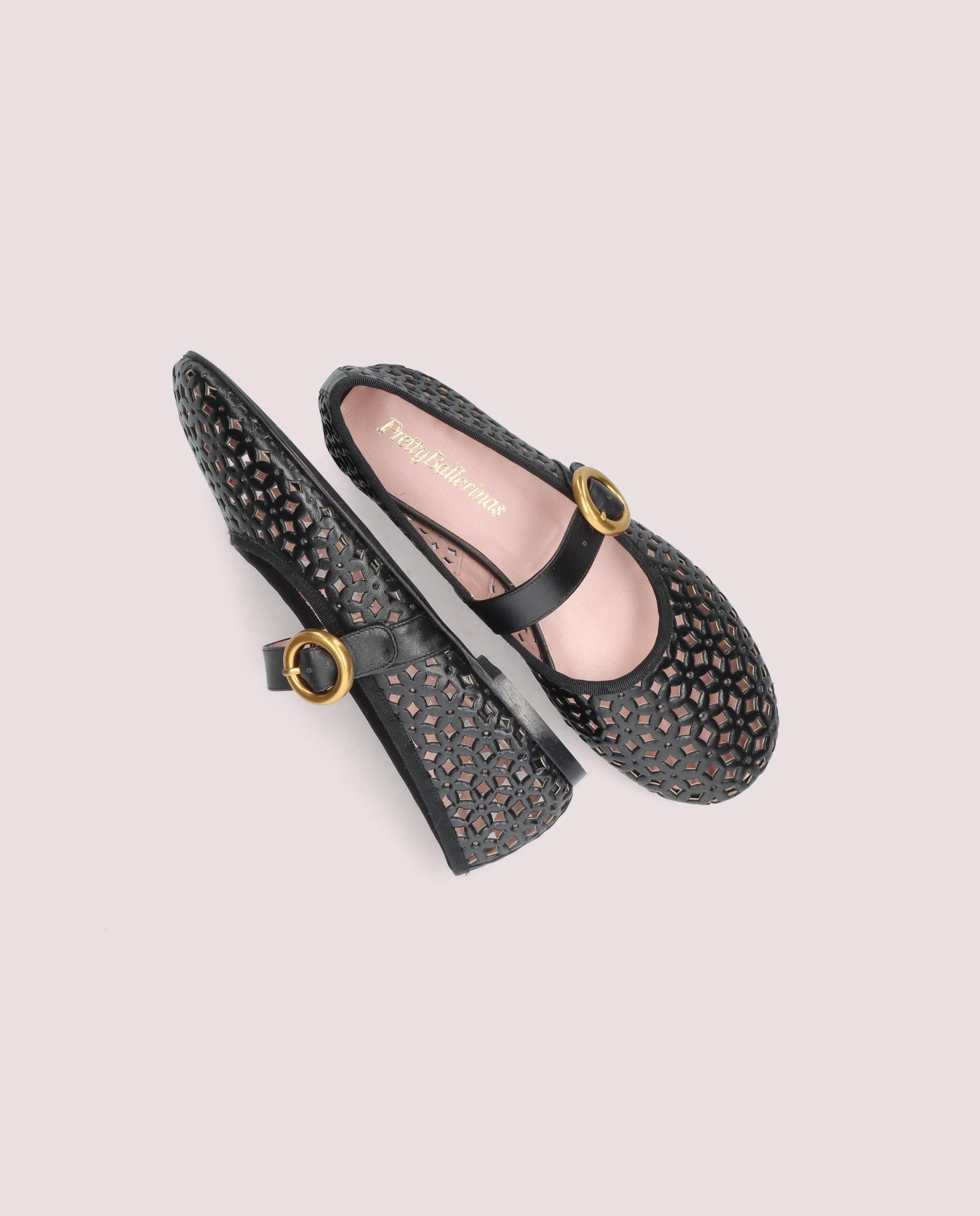 Ballerinas Georgia SCHWARZ LEDER