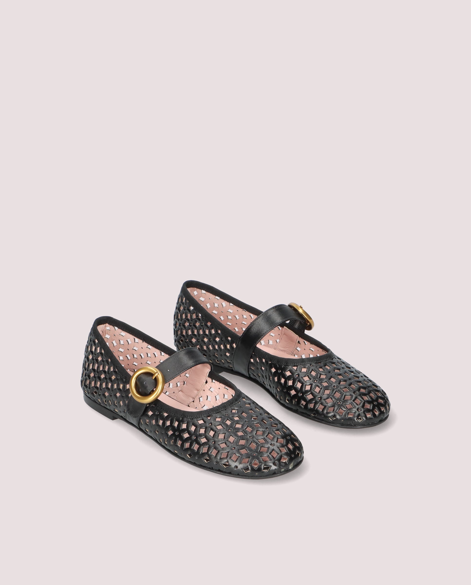 Image of Georgia Ballet Flats BLACK LEATHER by PrettyBallerinas