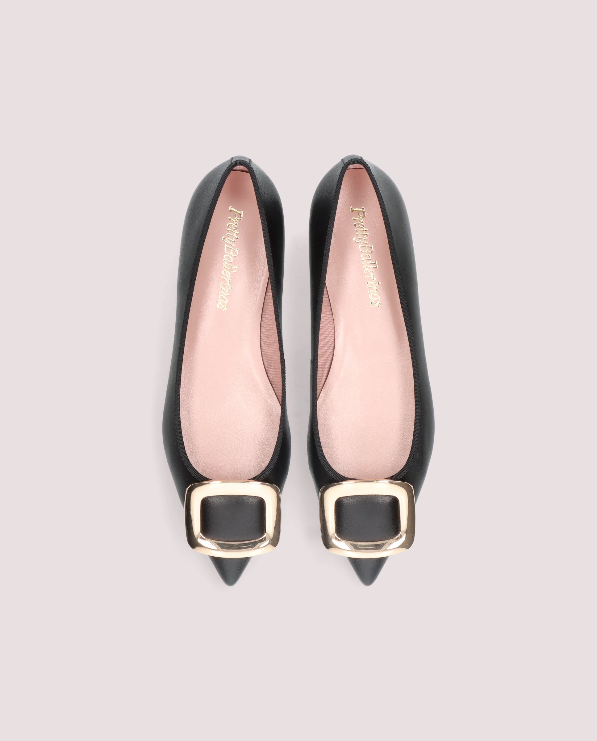 Pretty Ballerinas ELLA ビジュー フラットシューズ Ella Ballet Flats BLACK LEATHER