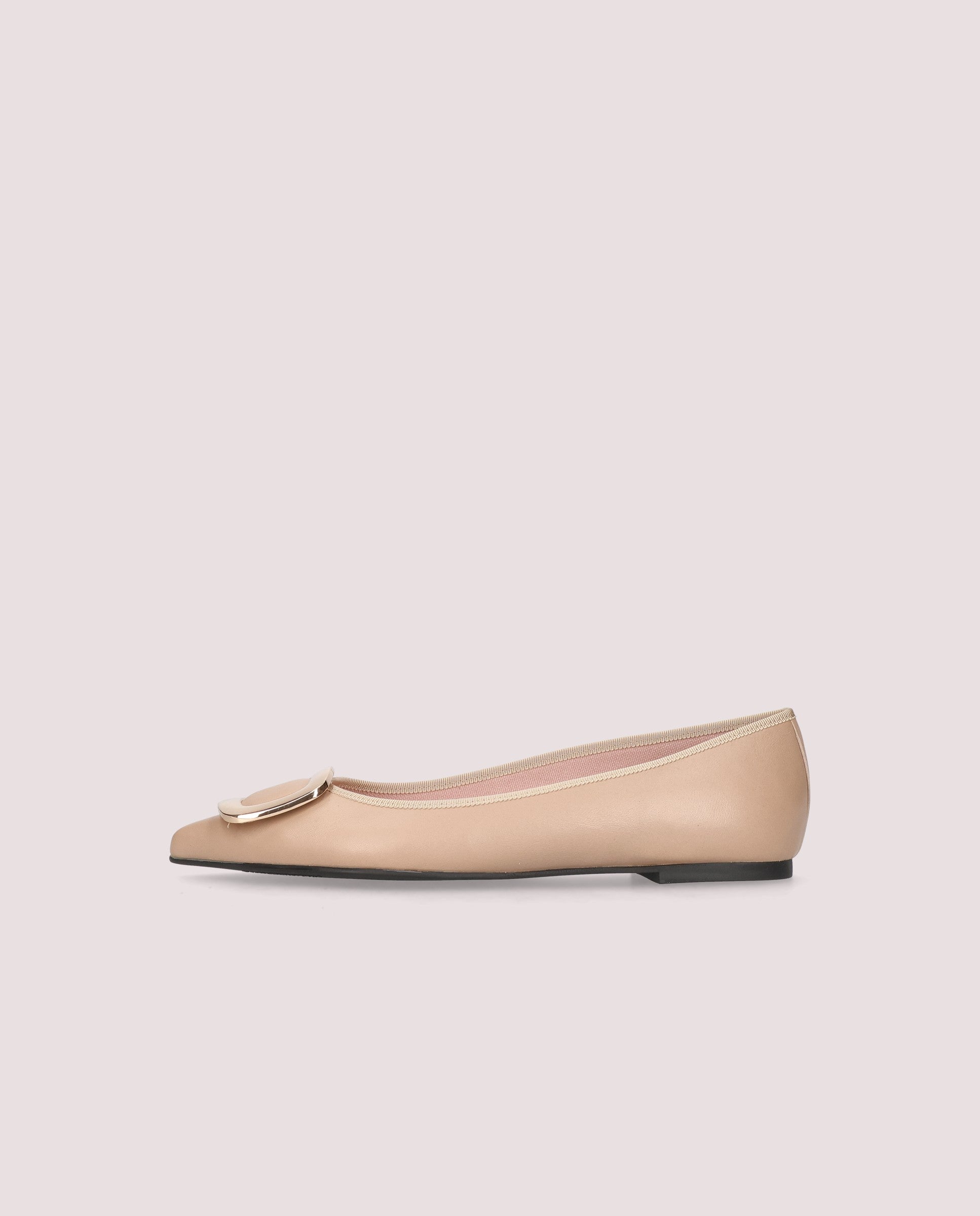 Ella ballerina in nude leather