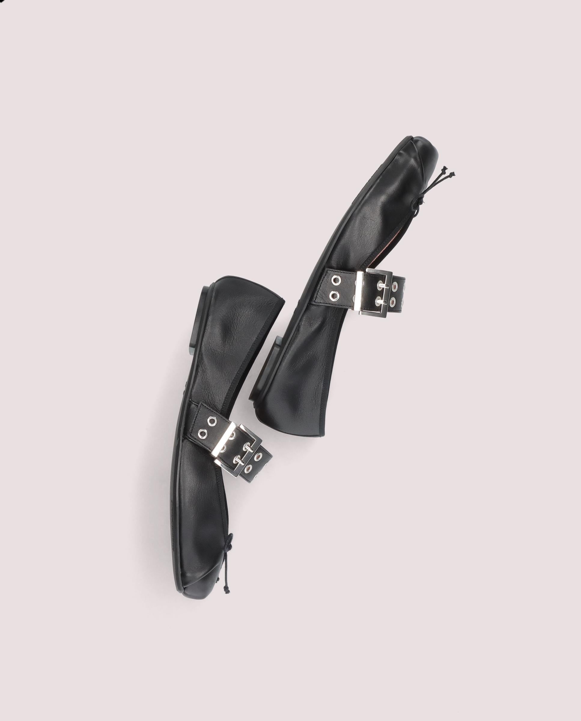 Kristen Ballet Flats BLACK LEATHER