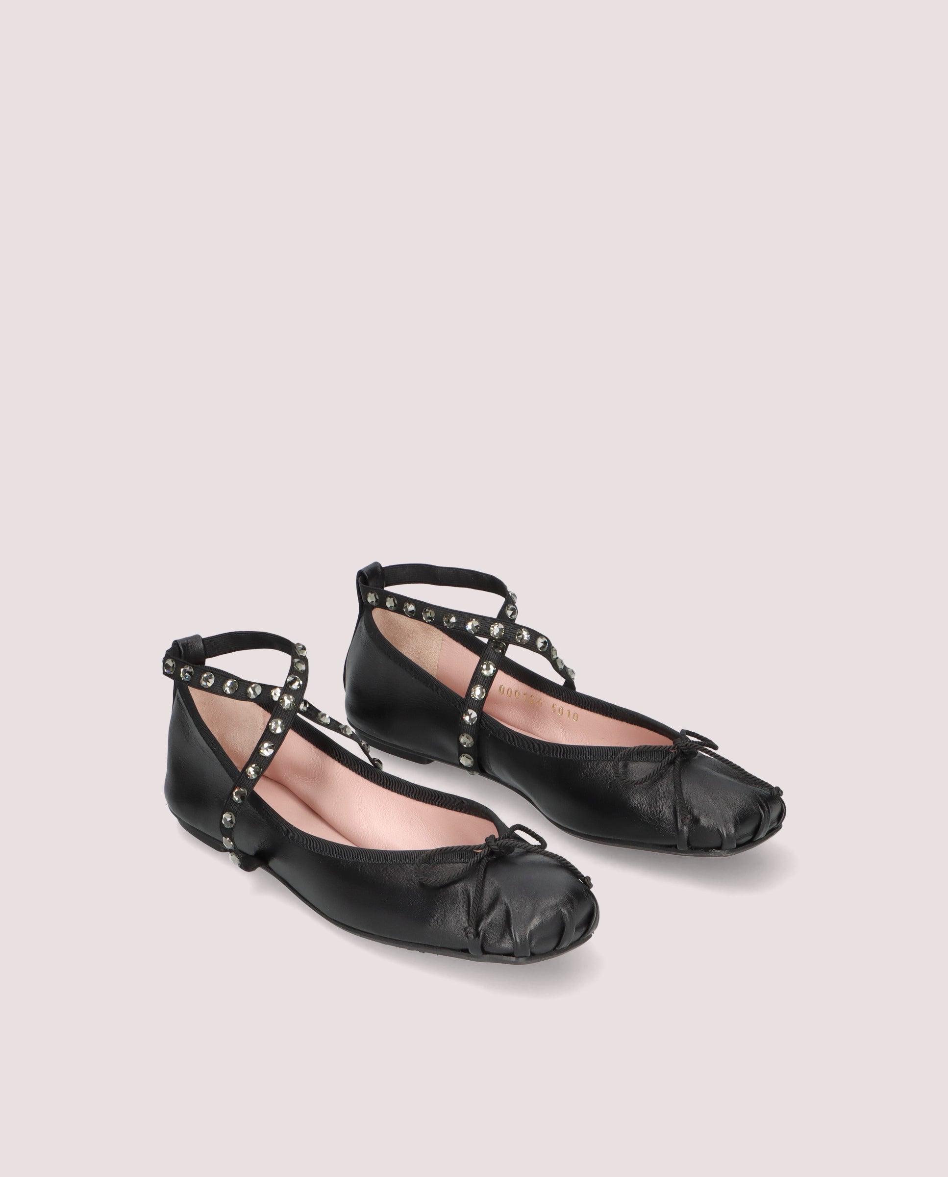 Image of Kristen Ballet Flats BLACK LEATHER by PrettyBallerinas