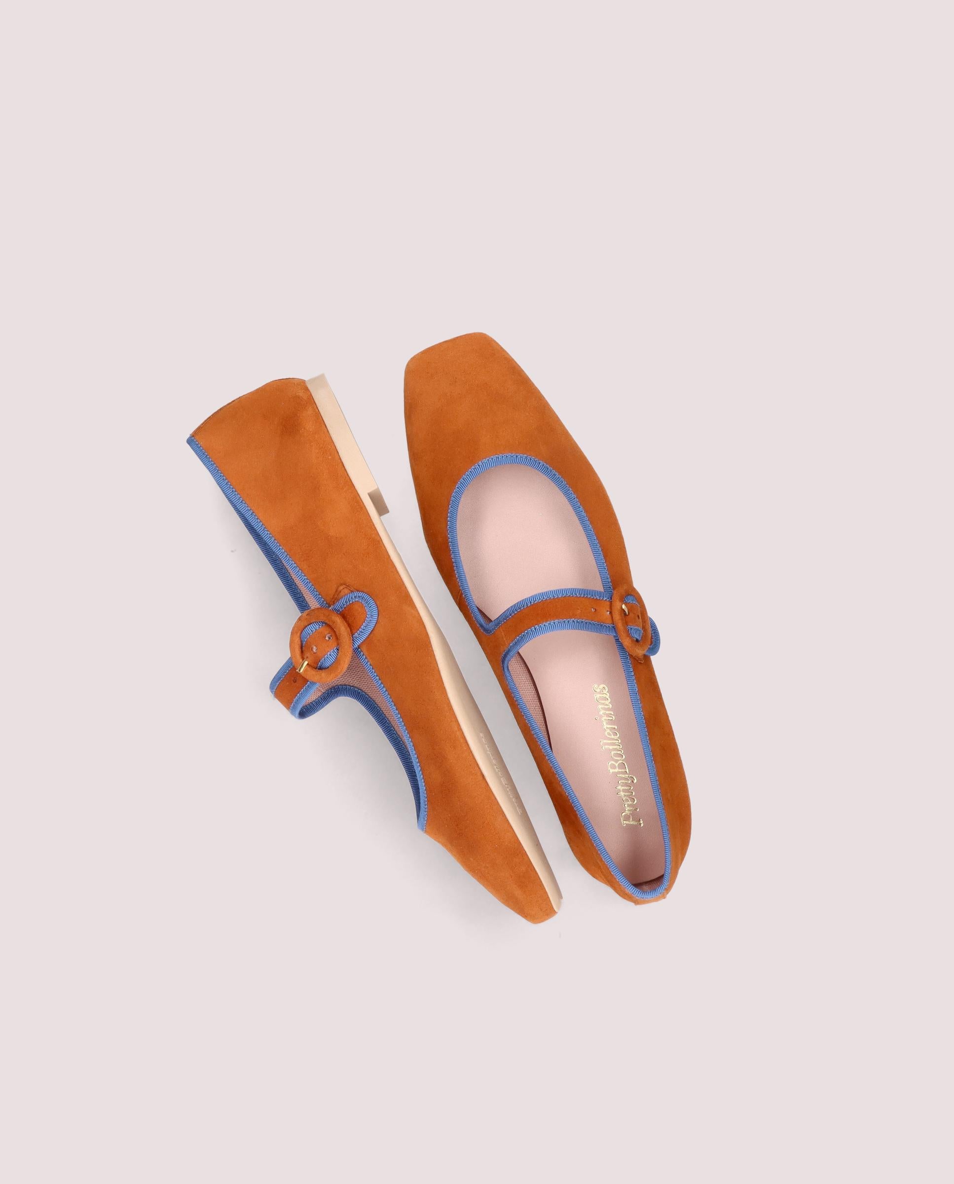 Camille ballerina in soft rust suede