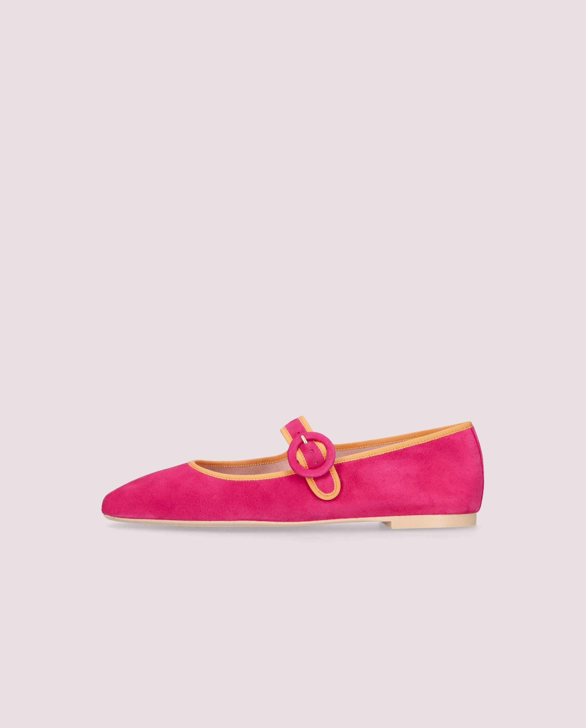 Camille ballerina in hot pink suede
