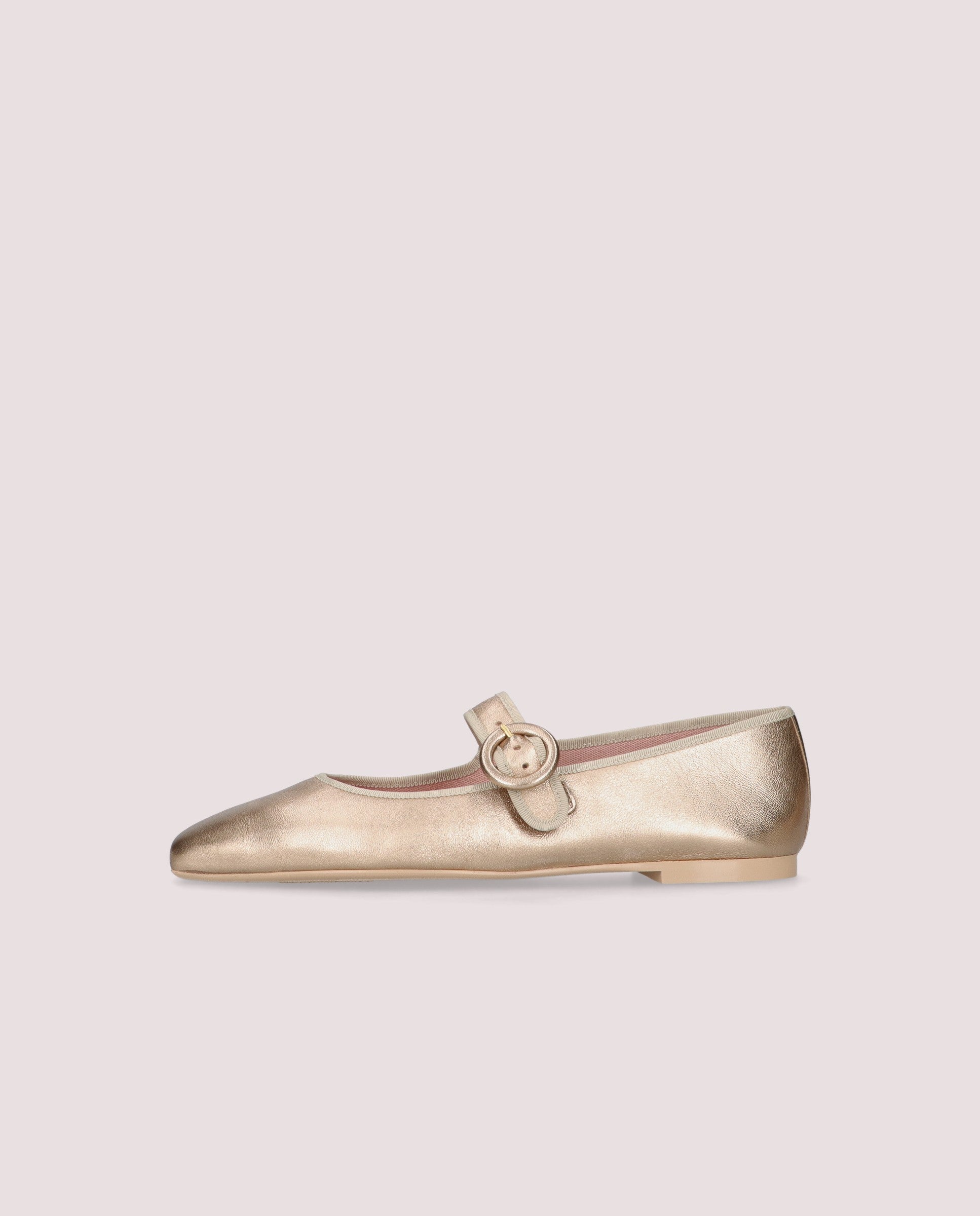Camille ballerina in soft nude leather