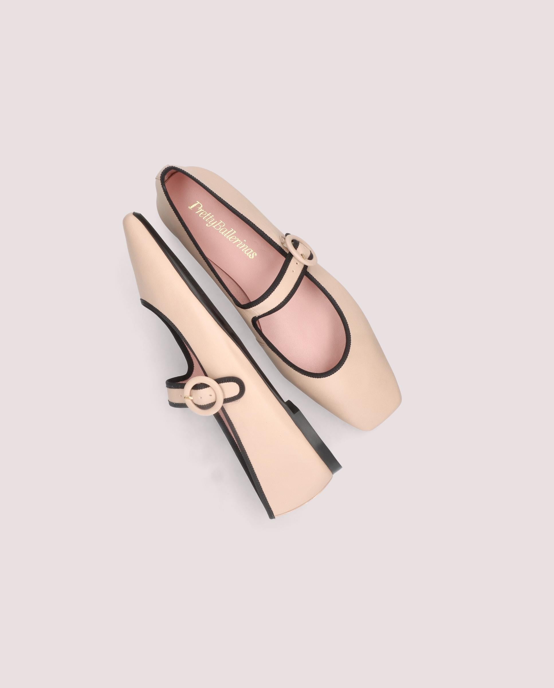 Camille Ballerina in nudefarbenem Leder