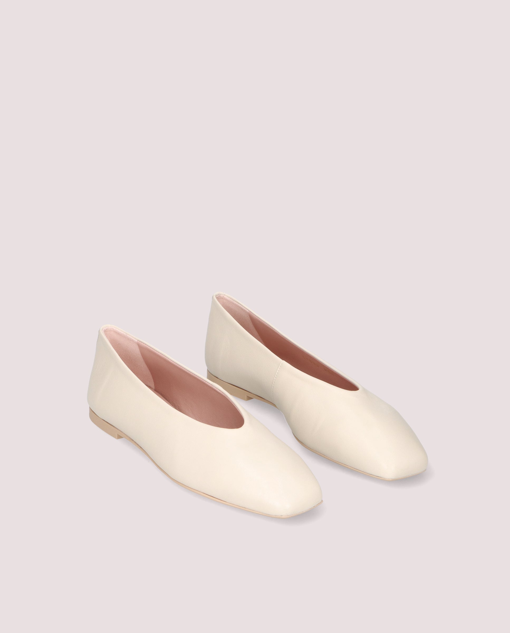 Camille ballerina in soft ivory leather