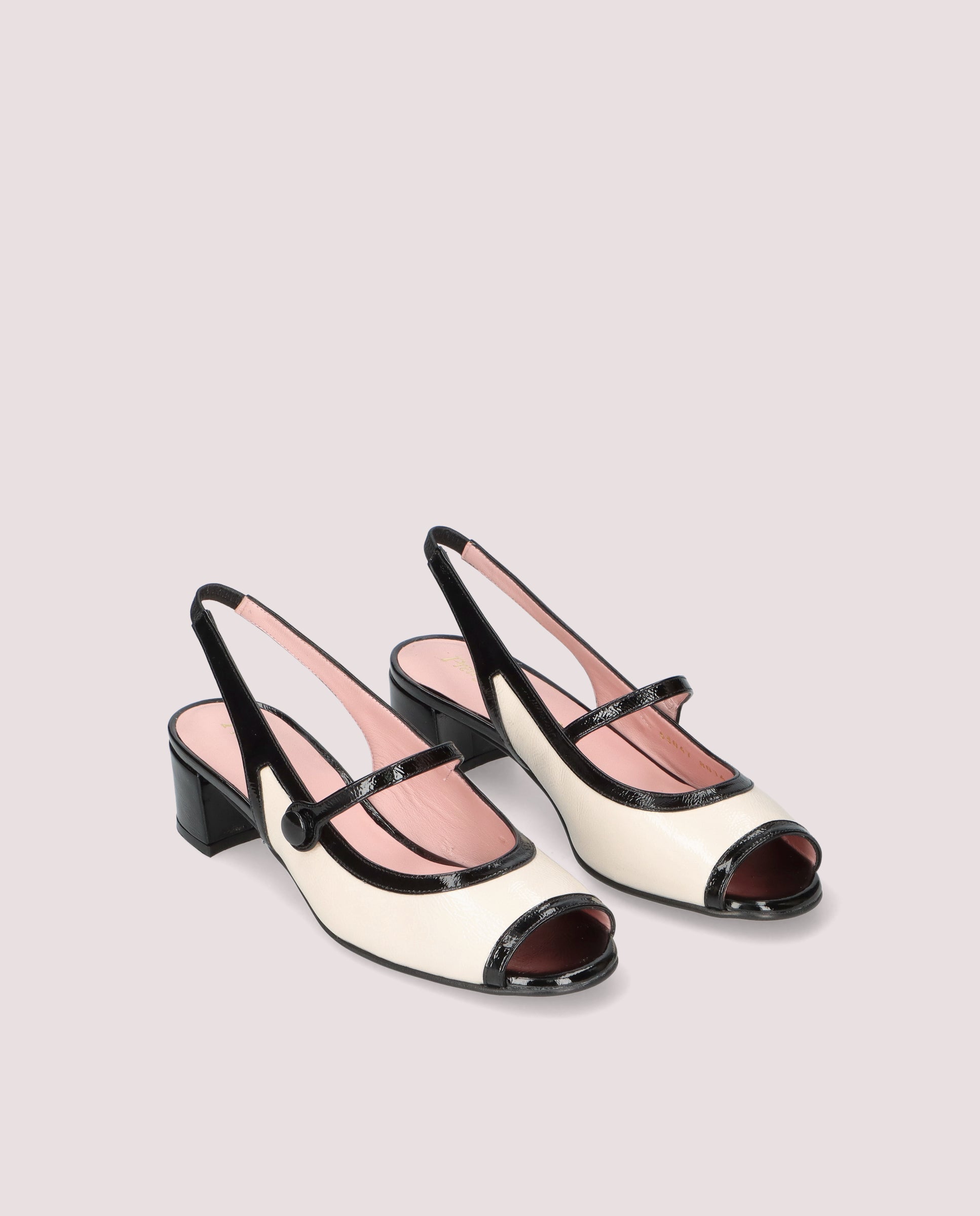 Image of Jenna pump in ivory patent leather by PrettyBallerinas
