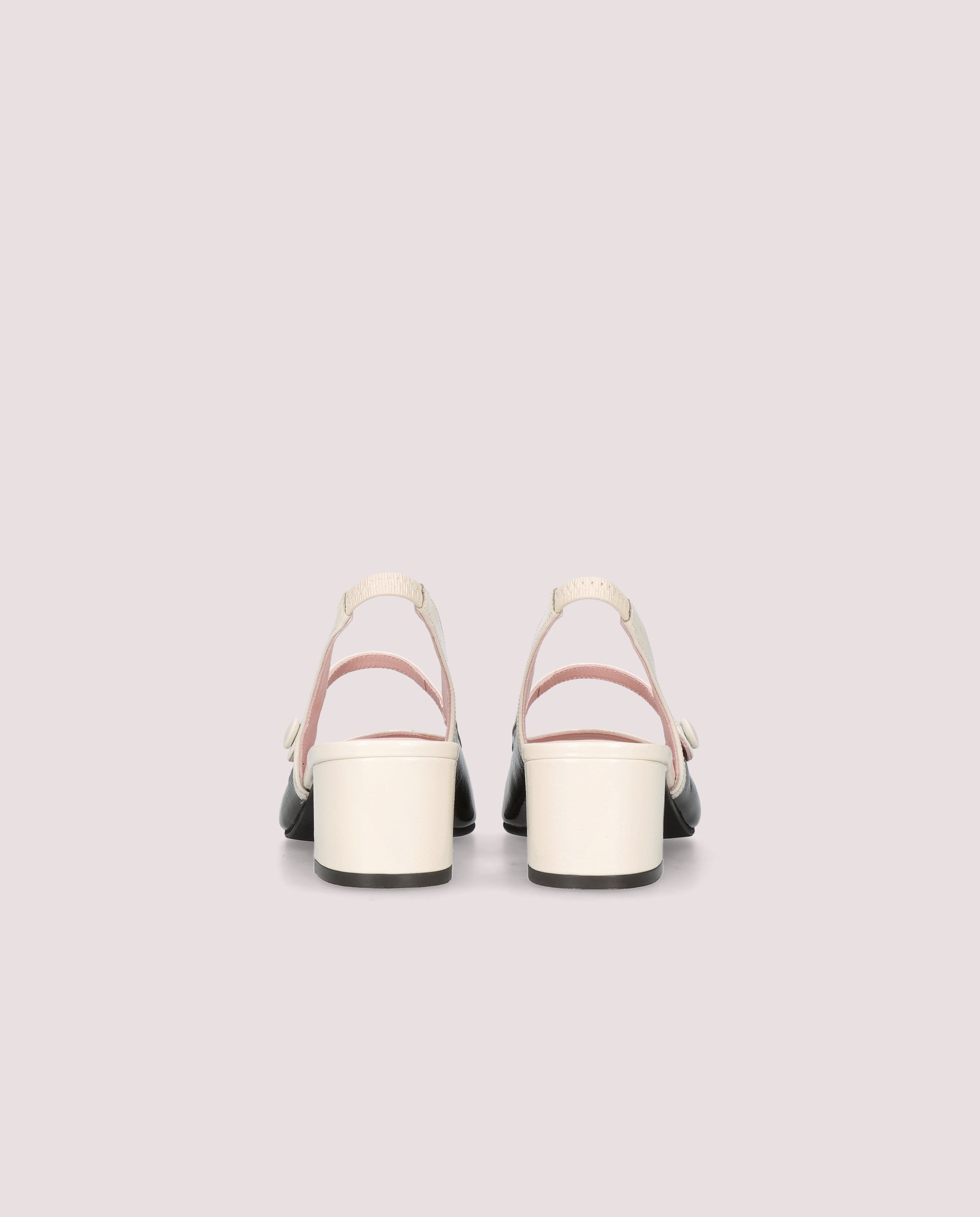 Jenna Peep-toe in ivory patent leather