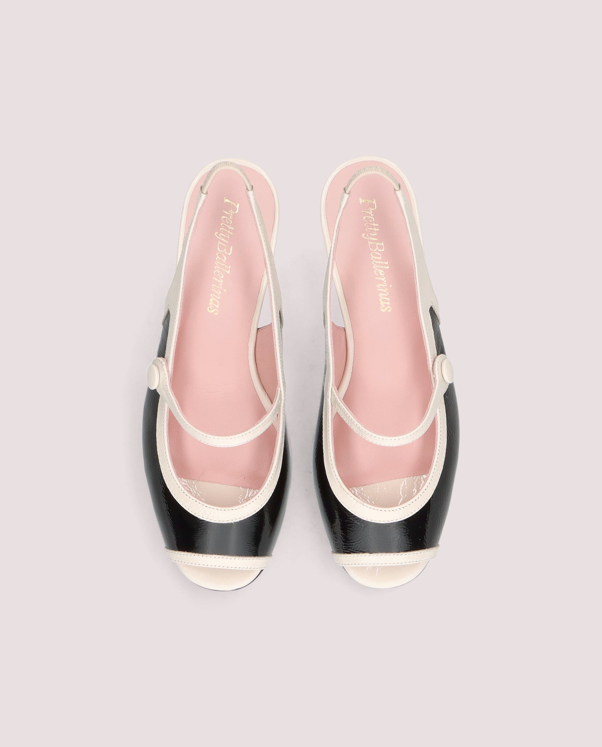 Alternative view of Jenna Peep-toe in ivory patent leather by PrettyBallerinas