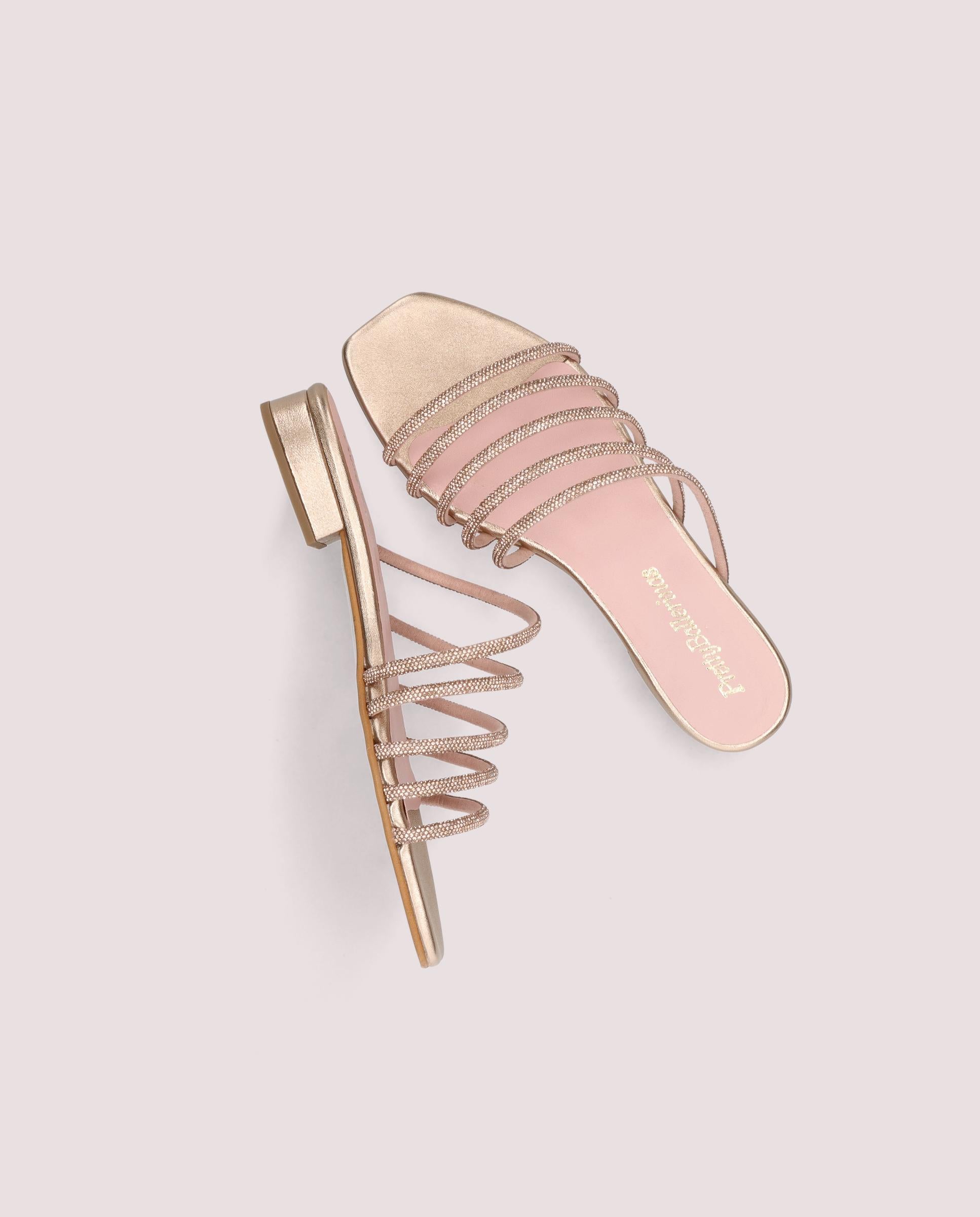 Sandalias Eva Dorados Pieles Metalizadas