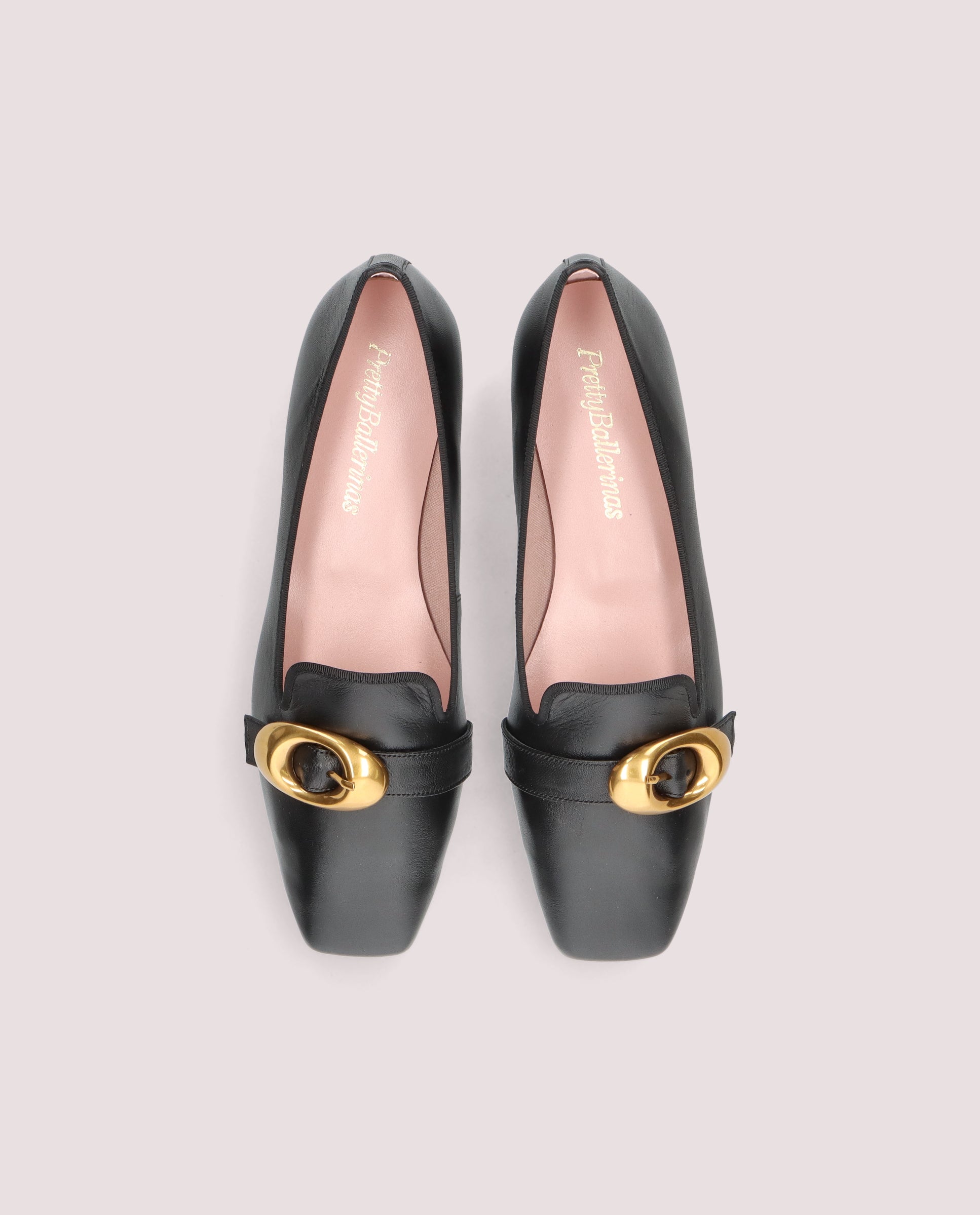 Mocassins en cuir noir Camille