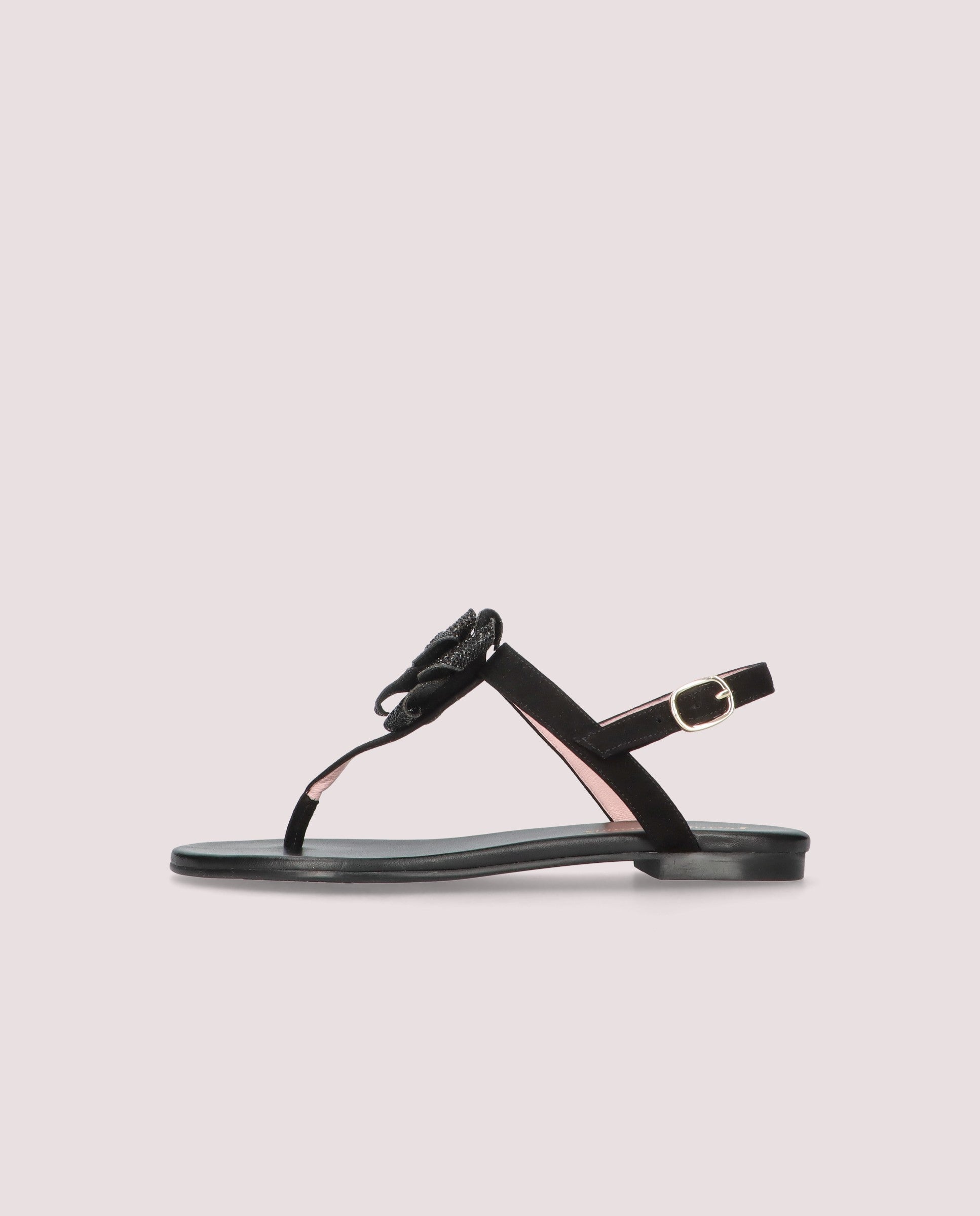 Judy sandal in black suede and leather
