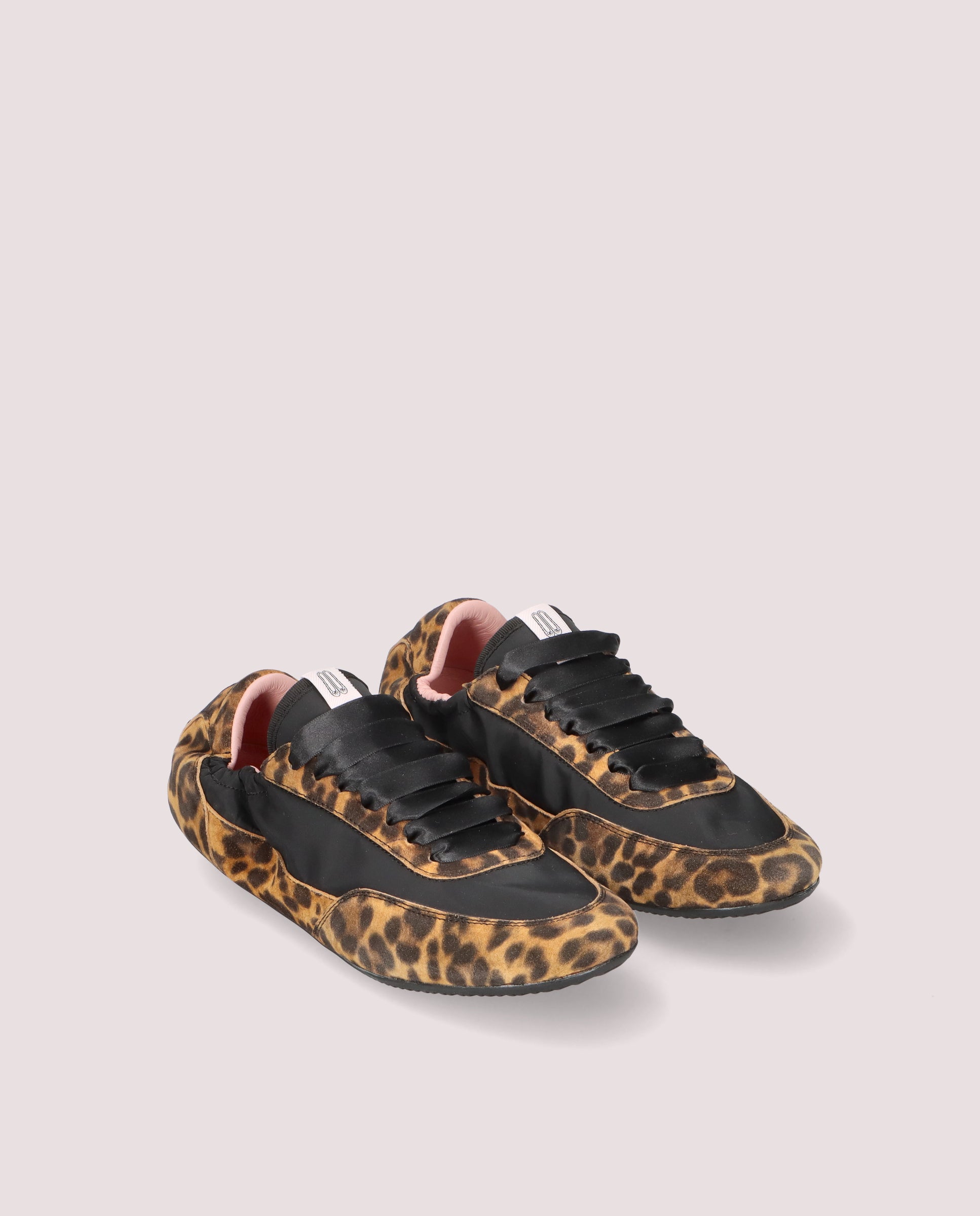 Image of Blue Sneaker in leopard printed suede and black nylon by PrettyBallerinas