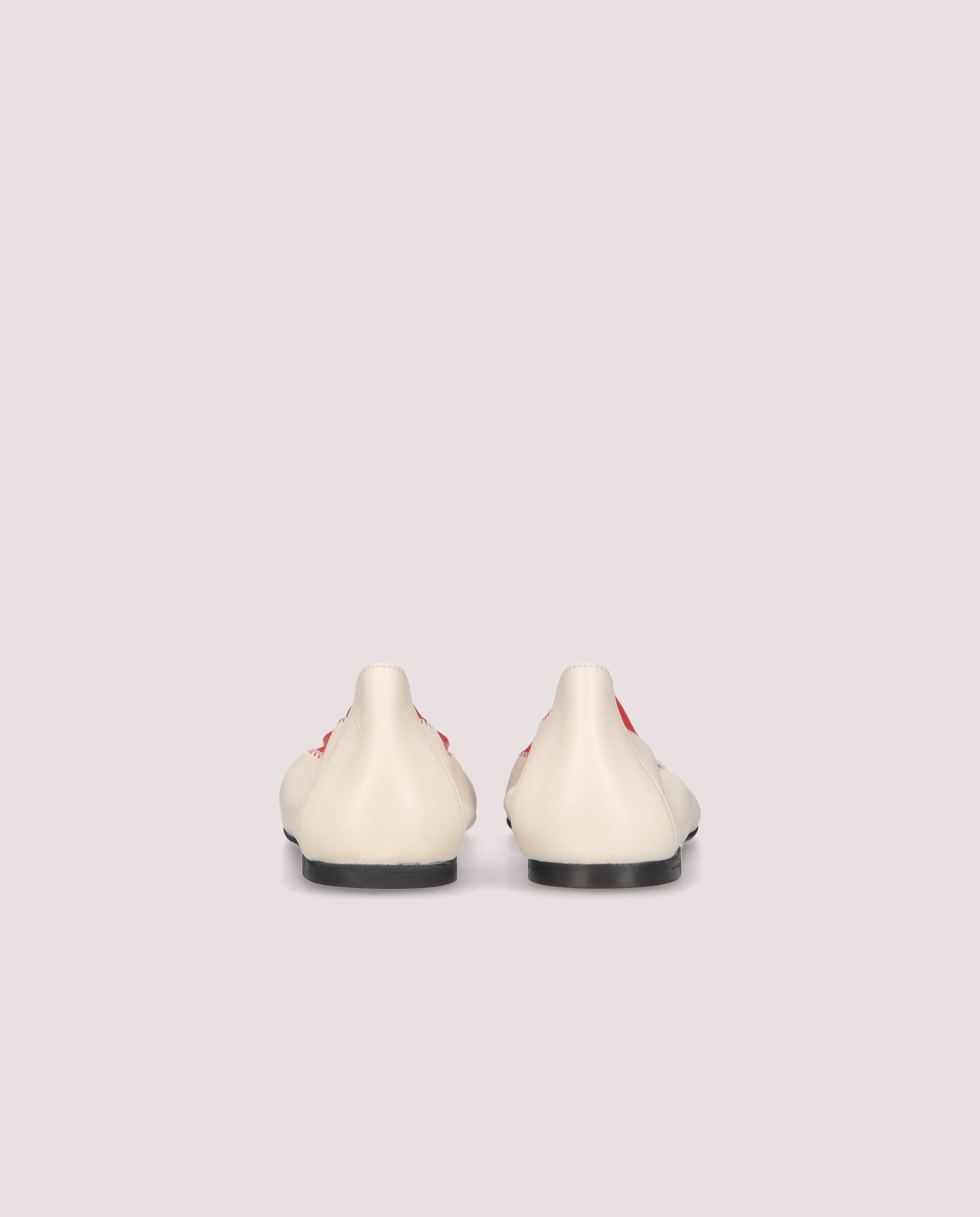 Paris ballerina in soft ivory leather