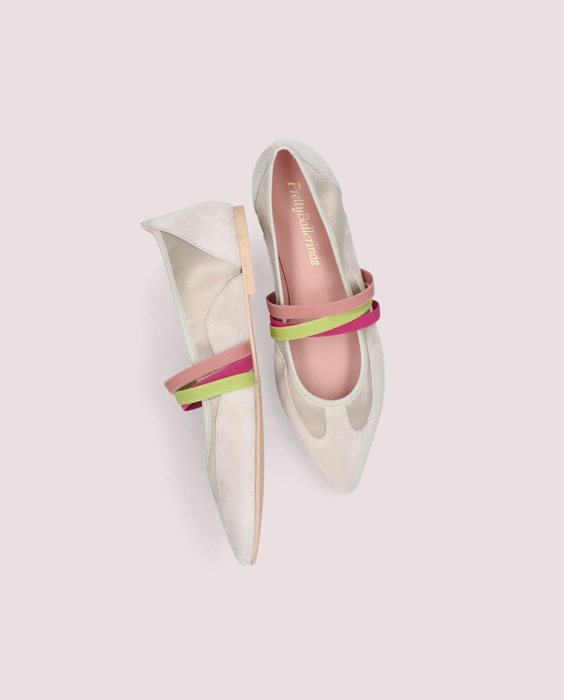 Tyra ballerina in silver metallic leather