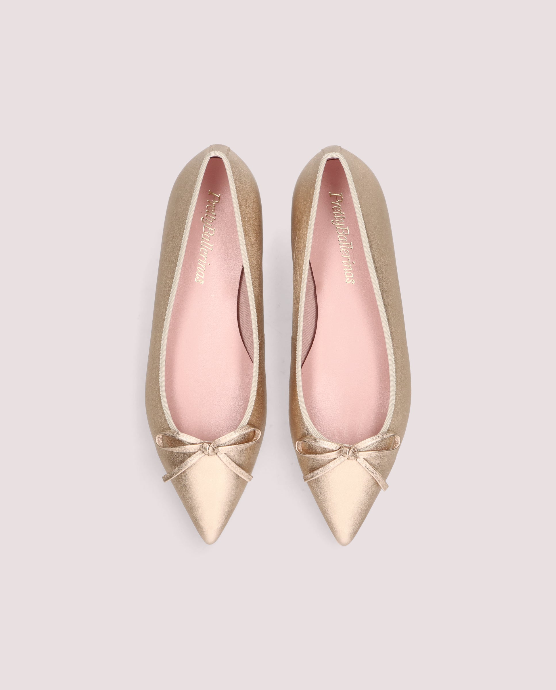 Paris ballerina in nude metallic leather