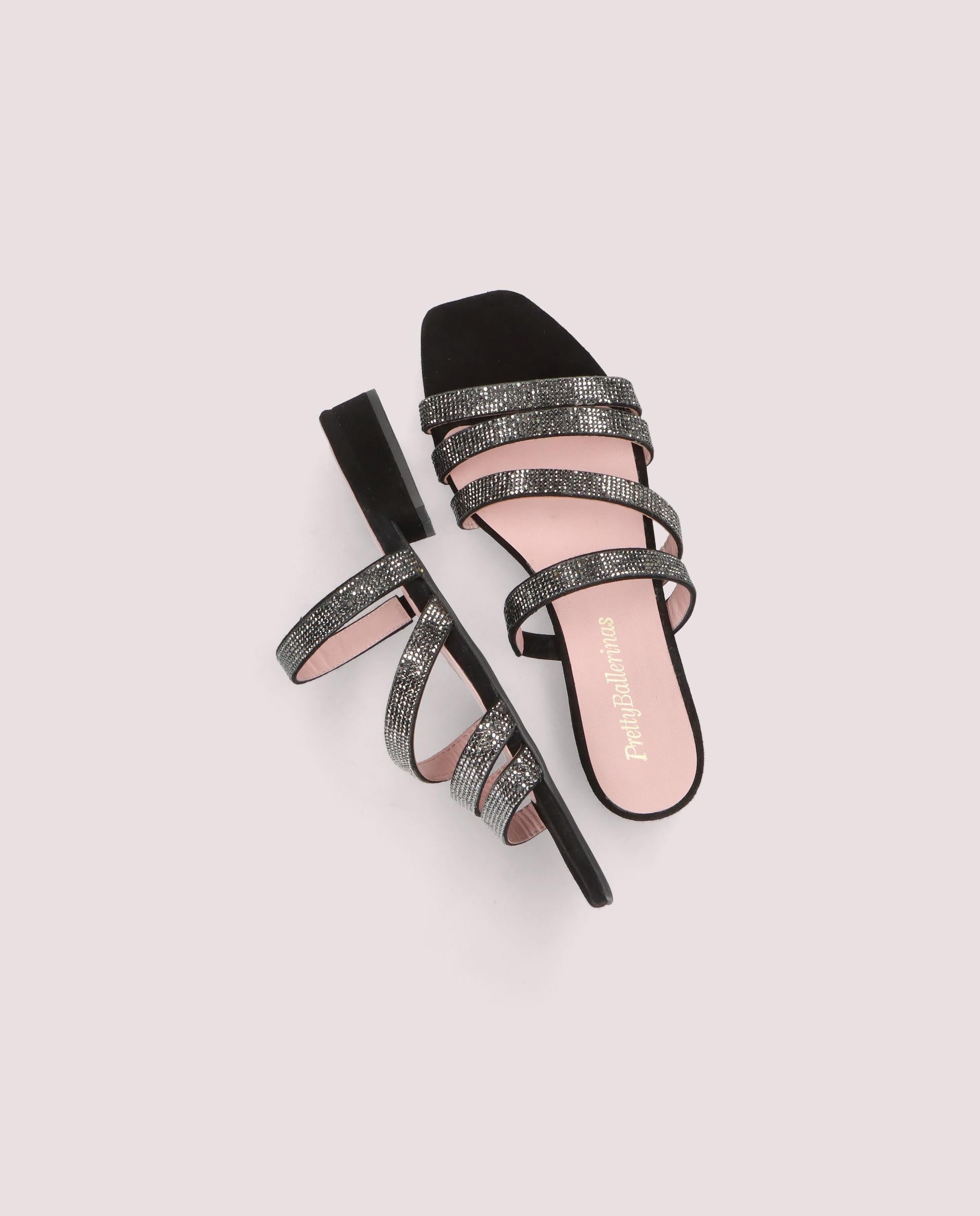 Sandale Eva en daim noir