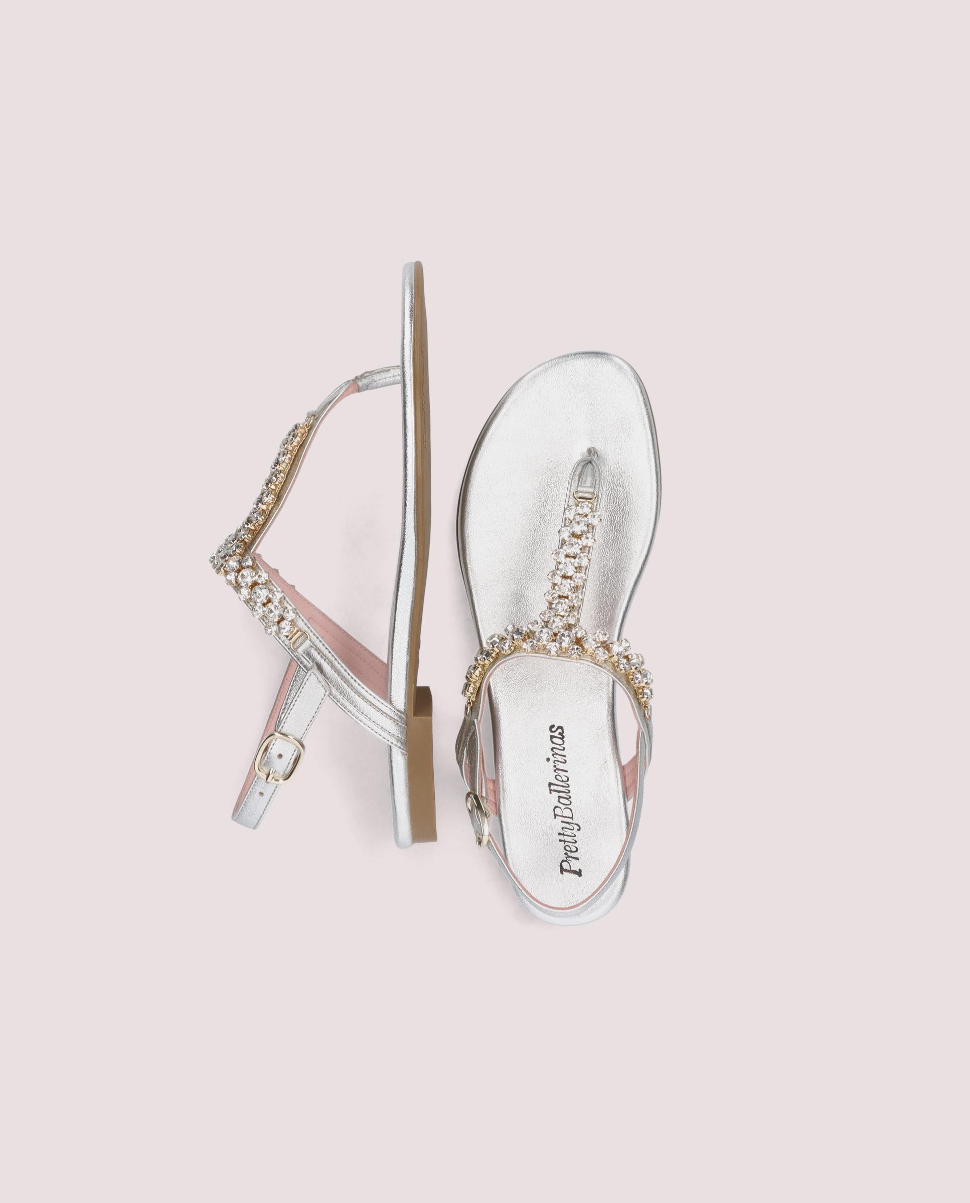 Sandalias Judy Plateados Pieles metalizadas