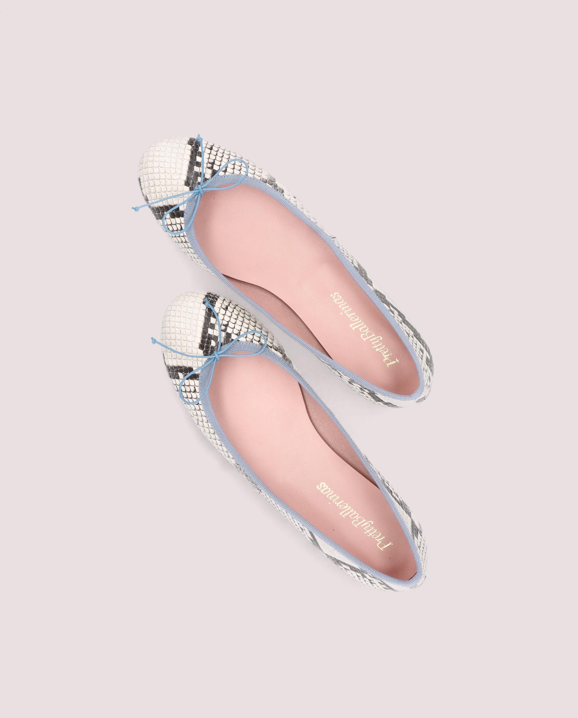 Nicole ballerina in snake printed leather