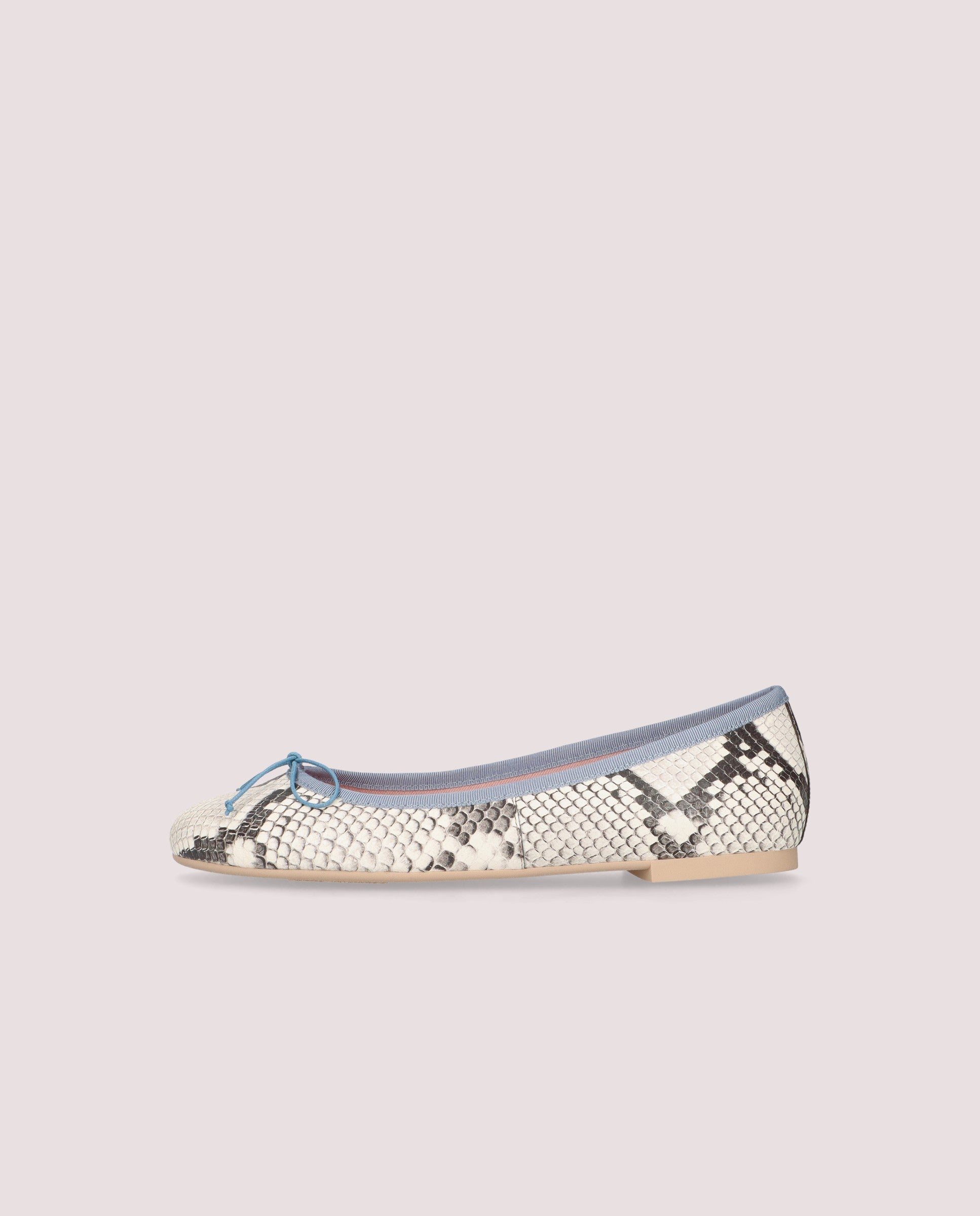 Nicole ballerina in snake printed leather