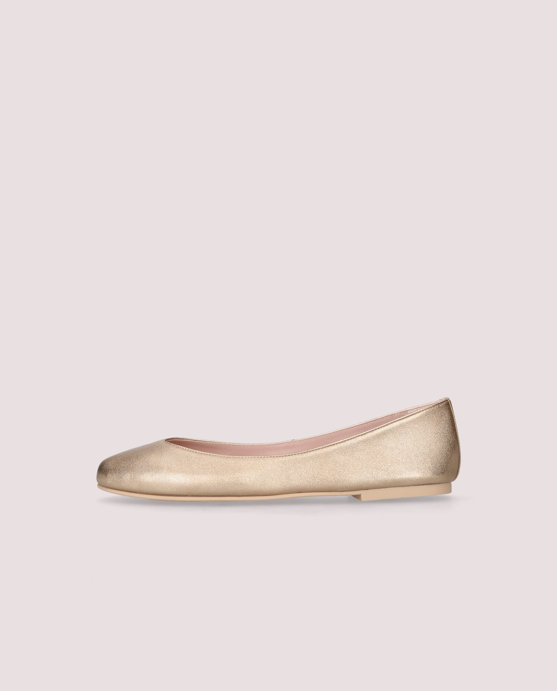 Rosario ballerina in nude metallic leather
