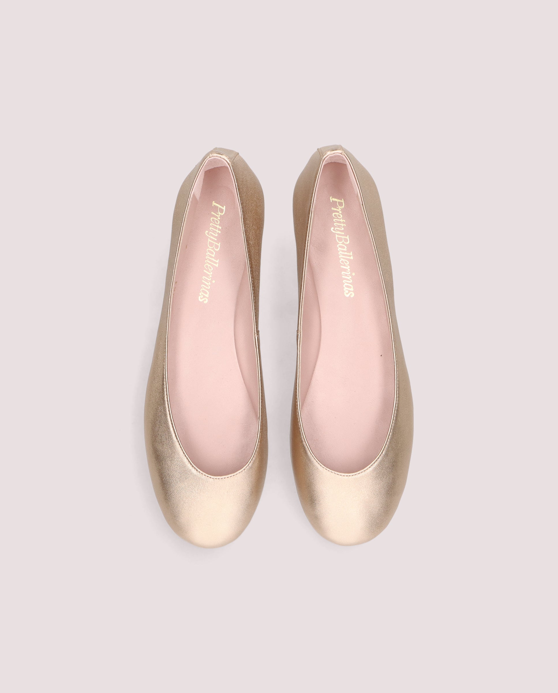 Rosario ballerina in nude metallic leather