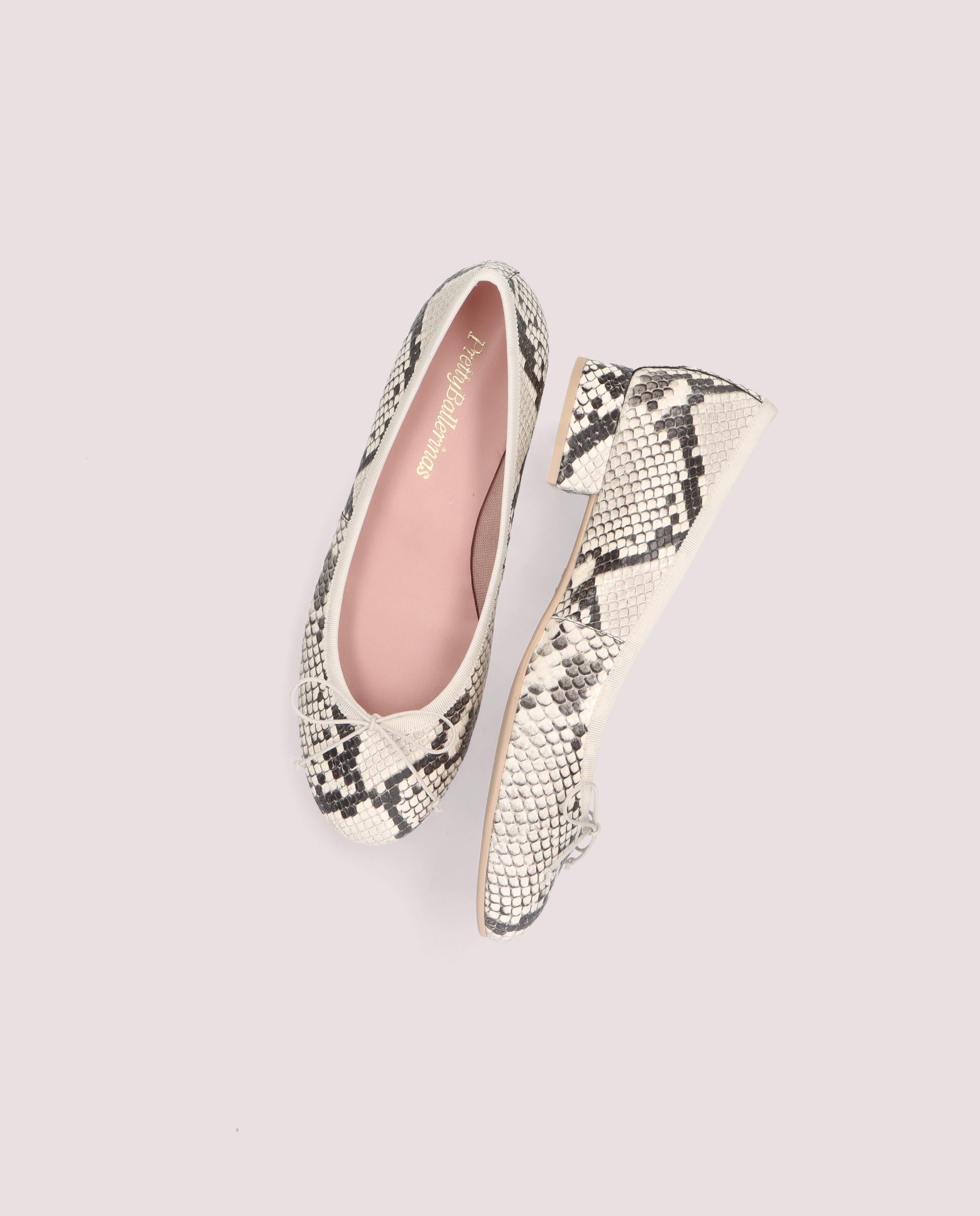 Gretschen ballerina in snake printed leather