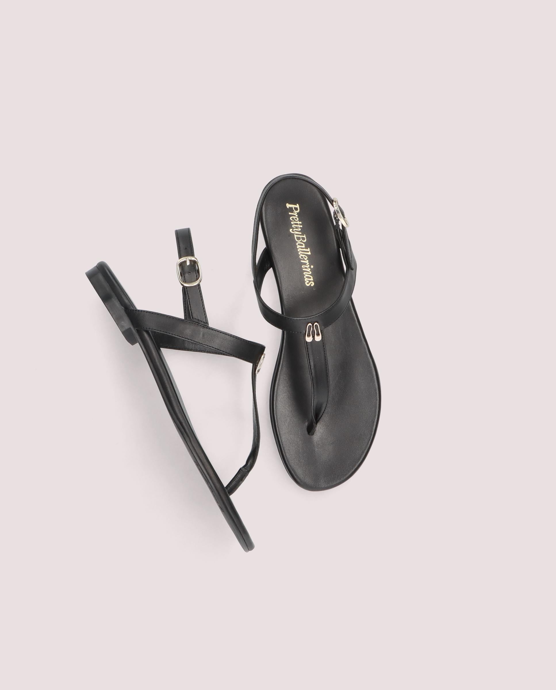 Judy Sandal in black leather