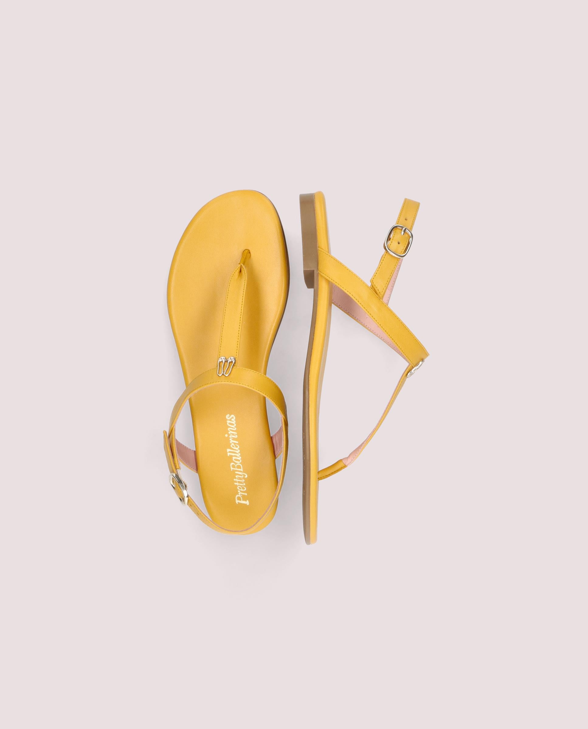 Judy sandal aus zartgelbem leder
