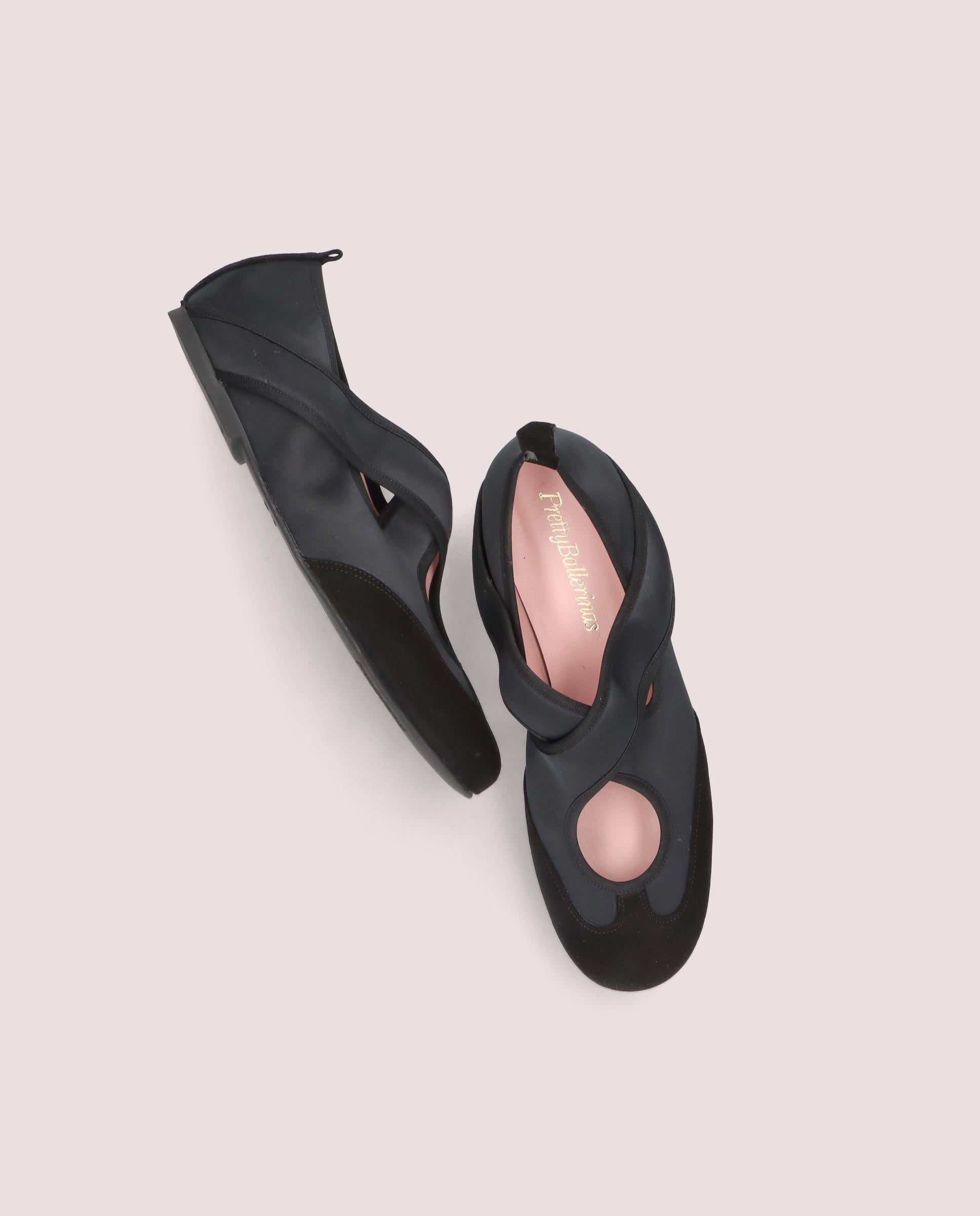 Rosario ballerina in schwarzem wildleder