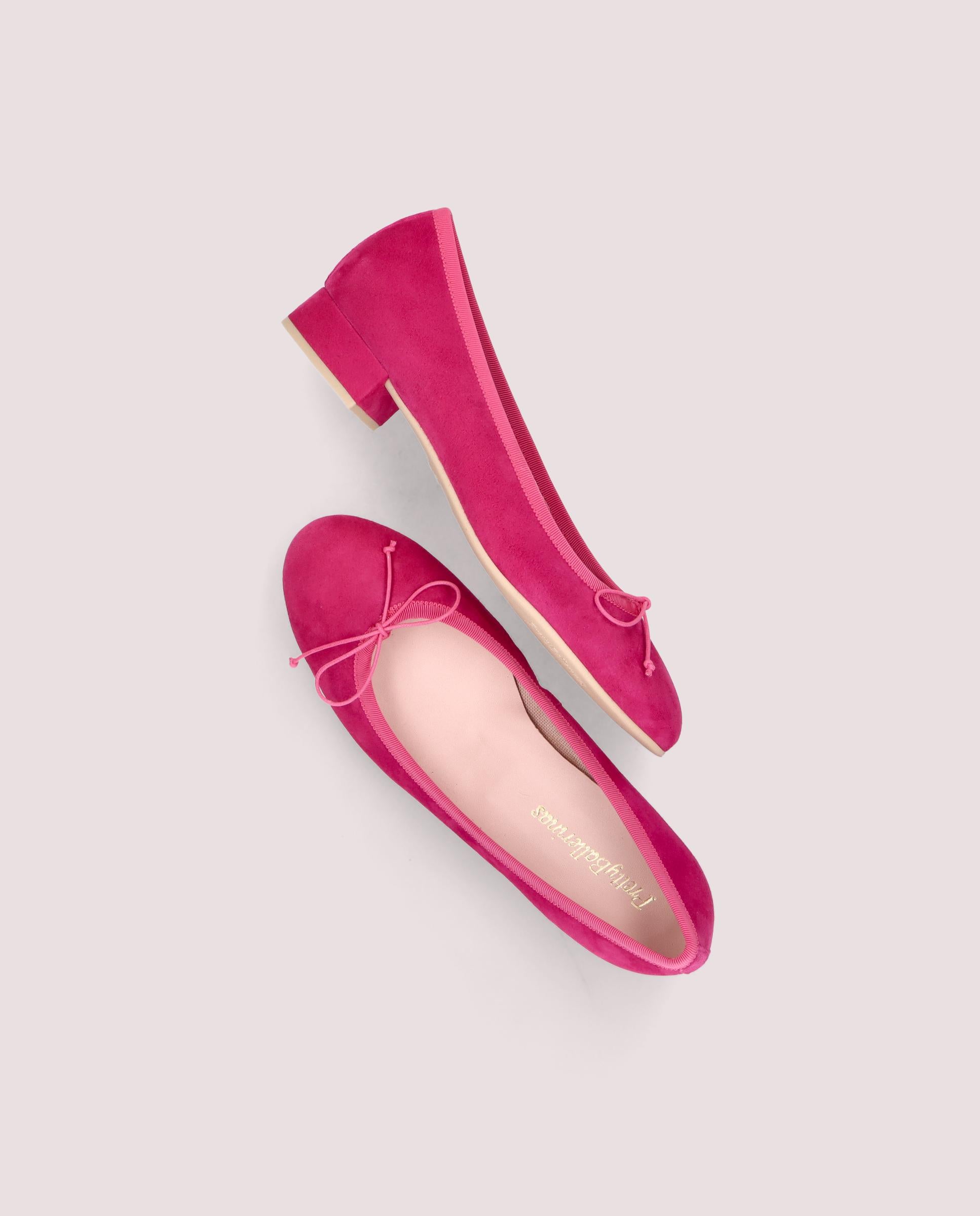 Gretschen ballerina in hot pink suede